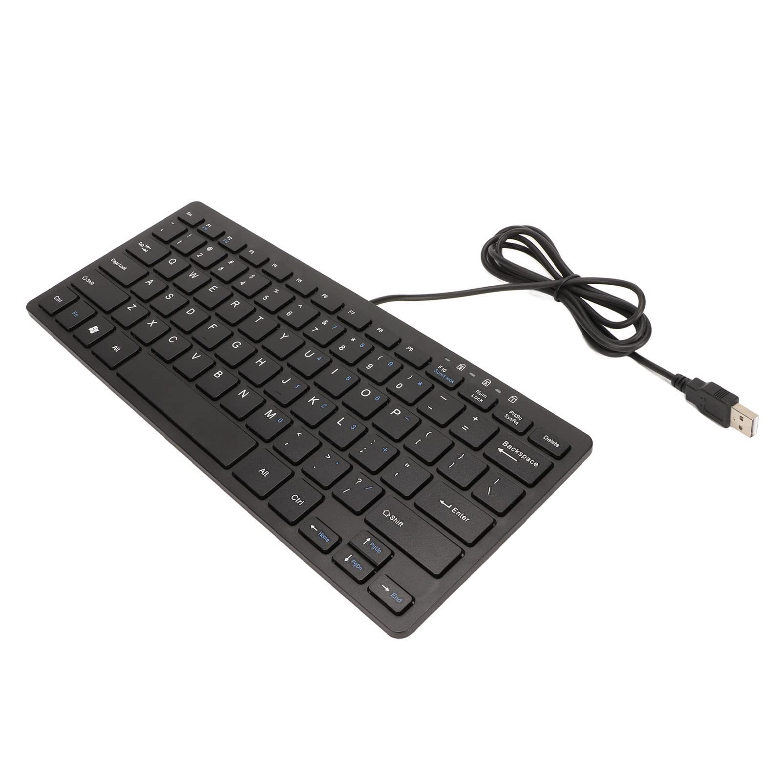 کیبورد کوچک، تایپ سریع و ساکت با 78 کلید USB برای دسکتاپ (سیاه)