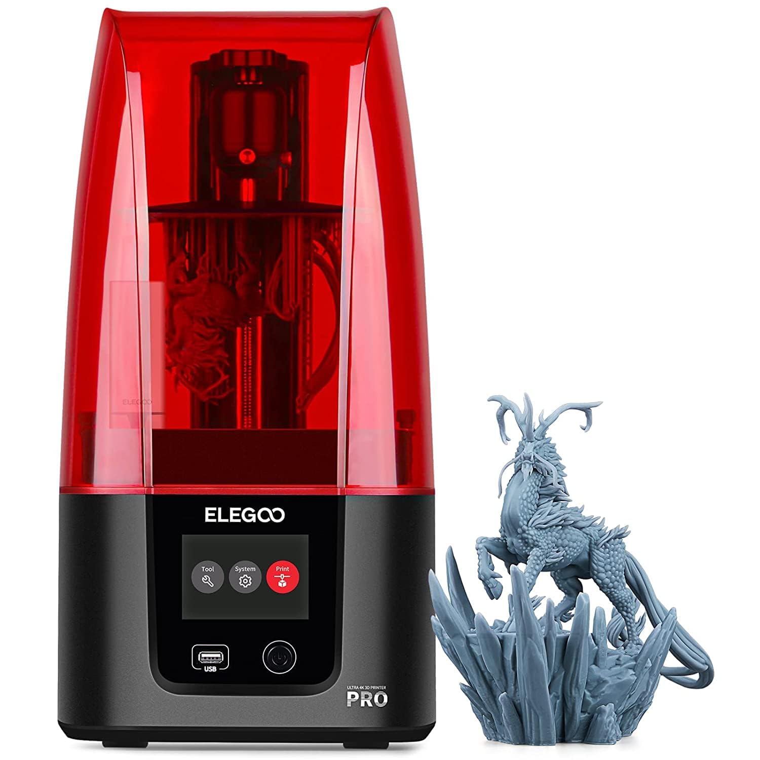 پرینتر 3D ELEGOO MARS 4 MSLA، پرینتر UV رزین فتوکیورینگ با صفحه نمایش ۷ اینچی ۹K مونوکروم LCD، حالت‌های چاپ متعدد، اندازه چاپ ۱۵۳.۳۶x۷۷.۷۶x۱۷۵ میلی‌متر³ / ۶.۰۴x۳.۰۶x۶.۸۹ اینچ