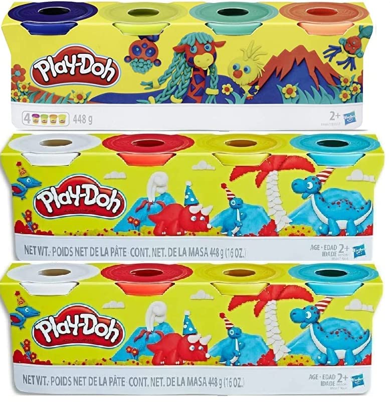 بسته ۱۲ تایی Play-Doh از ترکیب غیر سمی (4 اونس) (12 بانک، 48 اونس)