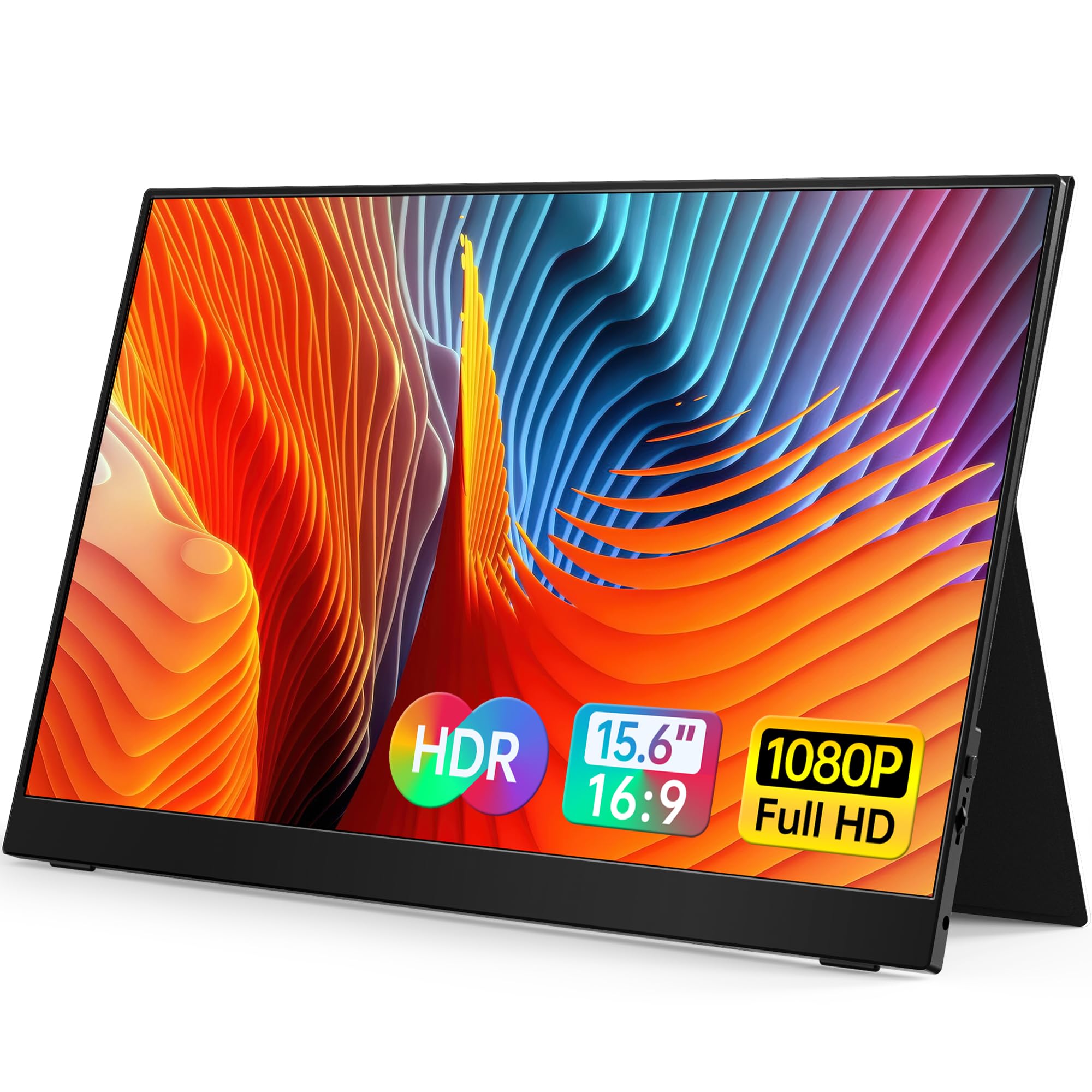 مانیتور قابل حمل ویلوا - نمایشگر 15.6 اینچی 1080P FHD IPS با پورت USB-C/HDMI، مانیتور قابل حمل با کاور و بلندگو برای کامپیوتر/مک/تلفن/ایکس باکس/سوئیچ/پلی‌استیشن 4