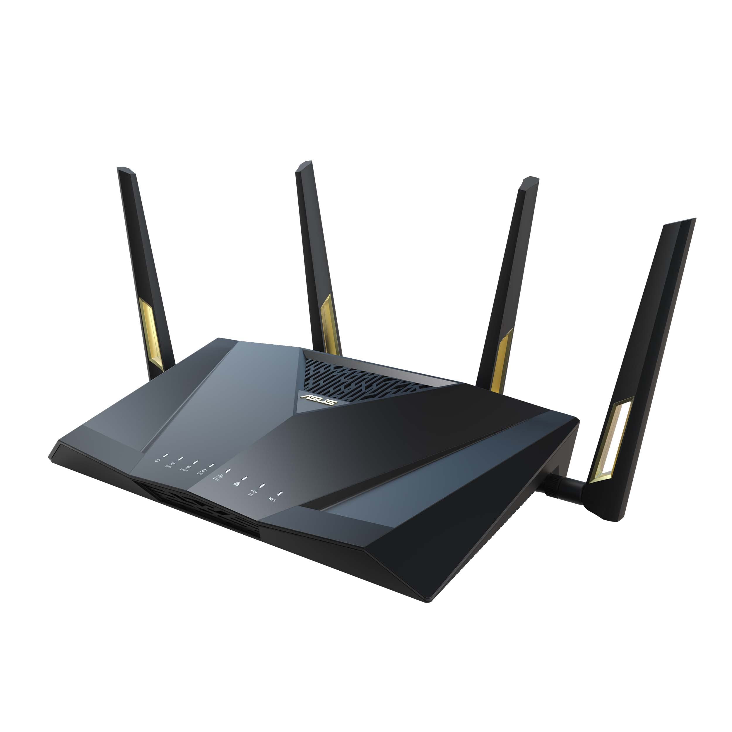 مسیریاب بازی ASUS RT-AX88U Pro (AX6000) WiFi 6 دو باند قابل تمدید، دو پورت 2.5G، ASUS Rangeboost Plus، انتقال پورت، امنیت شبکه بدون نیاز به اشتراک، نگهبان فوری، VPN، قابلیت مشترک سازی AiMesh WiFi 6 | AX6000 | دو پورت 2.5G