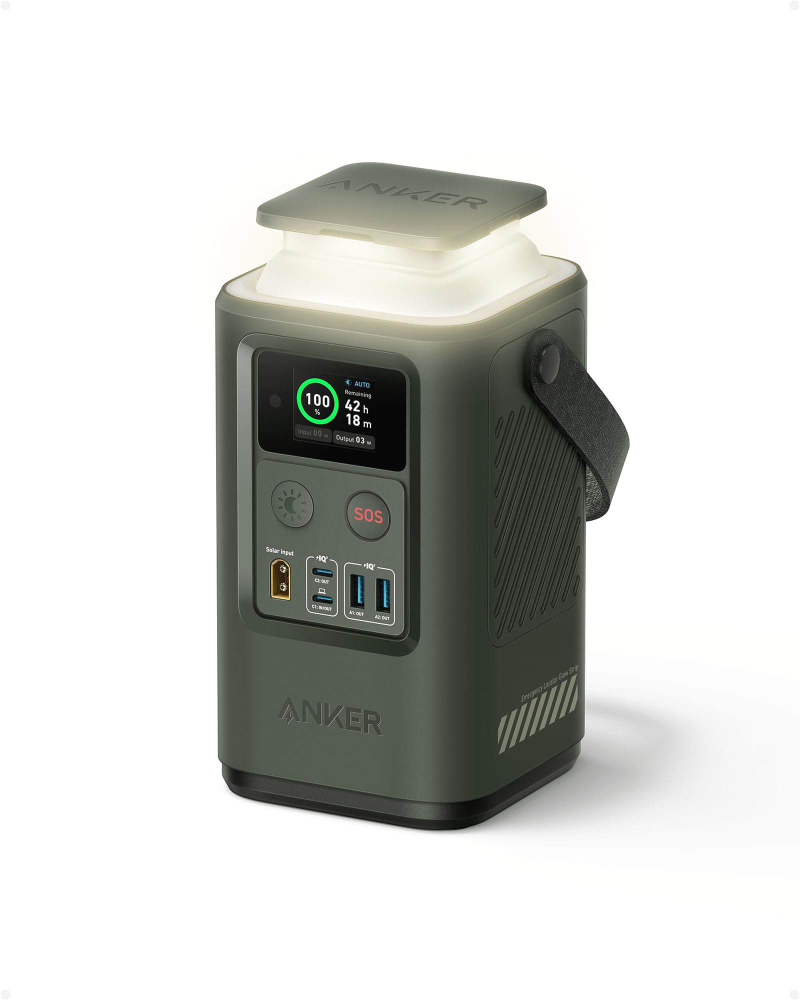 پاوربانک Anker 548، شارژر قابل حمل 60،000 میلی‌آمپر با نمایشگر، نور قابل تمدید، حالت SOS، 60 وات برای اضطرار و مسافرت