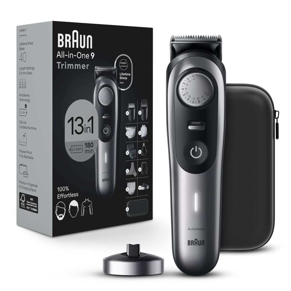 براون All-in-One Style Kit Series 9 9440، کیت اصلاح با 13 در 1 تریمر برای ریش، بدن، مردانه، کلیپر مو و موارد دیگر، هدیه های تعطیلاتی برای مردان
