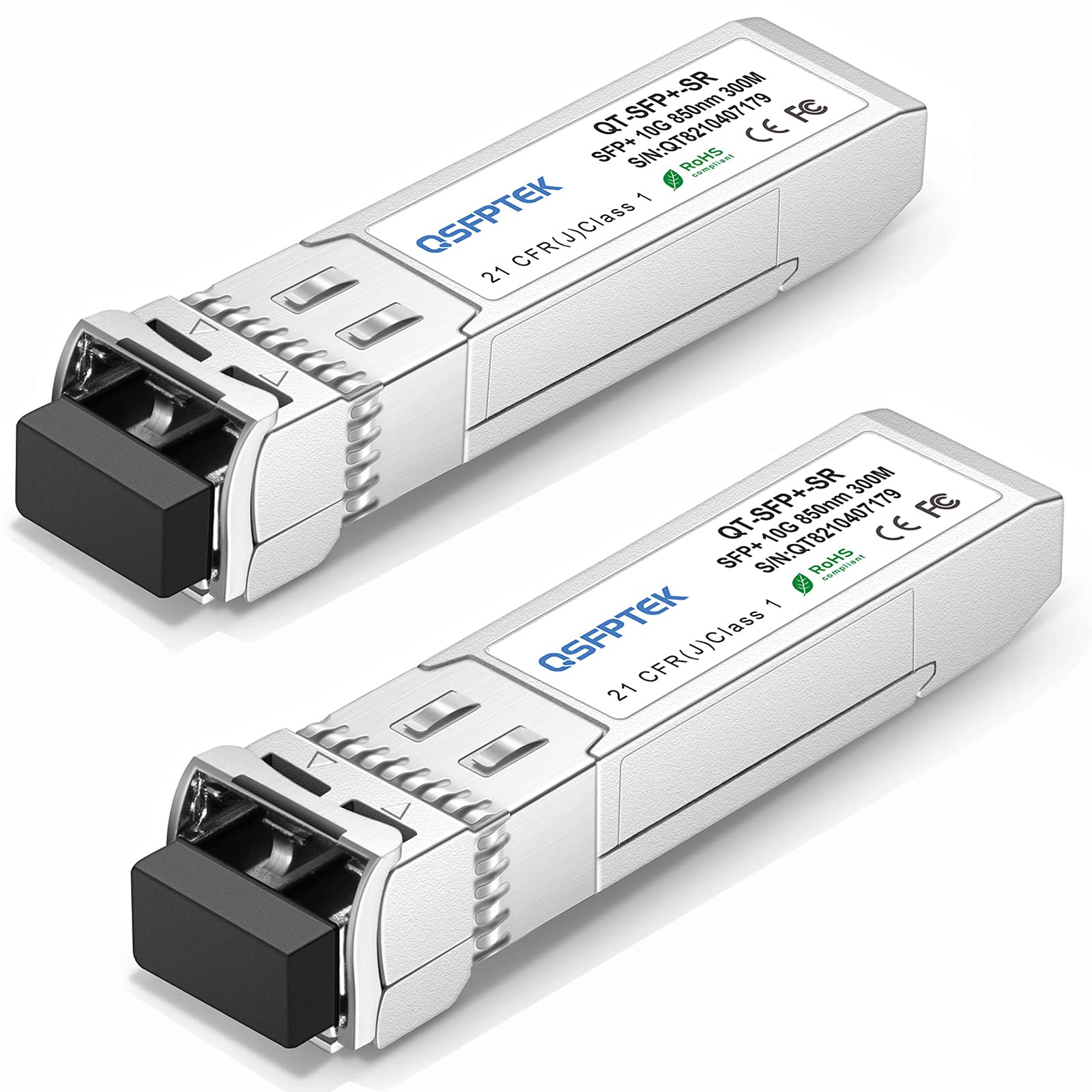 ماژول 2Pack 10GBASE-SR SFP+ Transceiver LC Mini-GBIC Multimode 850nm با فاصله 300 متر و قابلیت DDM برای مدل‌های Cisco SFP-10G-SR، Ubiquiti UF-MM-10G، Netgear، Mikrotik، D-Link، Supermicro، Linksys SFP+-SR-CO (2 بسته)