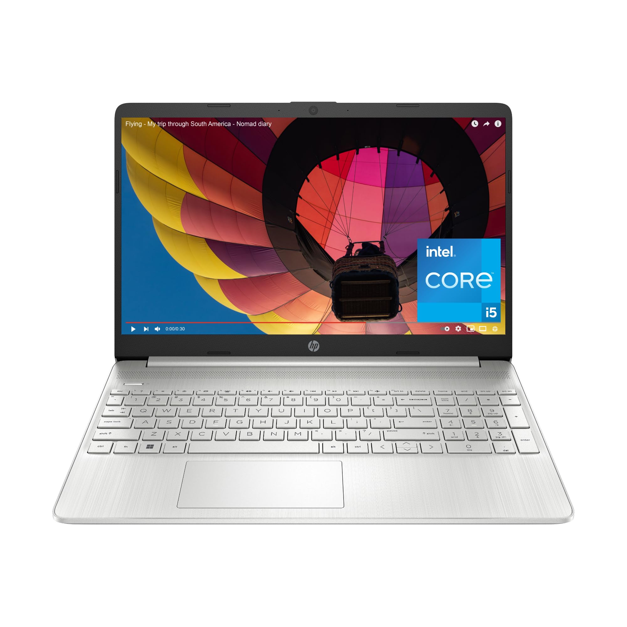 لپ تاپ 15.6 اینچی اچ‌پی، نمایشگر FHD، پردازنده Intel Core i5 نسل 12، 16 گیگابایت رم، 512 گیگابایت حافظه داخلی SSD، گرافیک Intel Iris Xe، ویندوز 11 هوم، مدل 15-dy5399nr (2023)