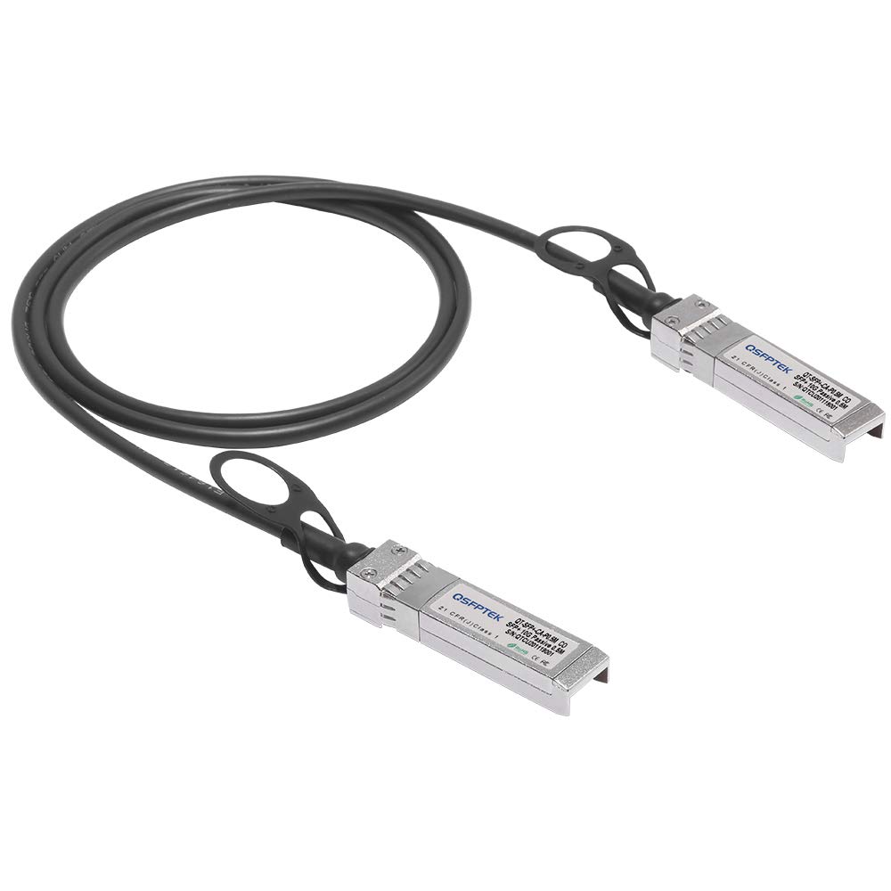 کابل QSFPTEK 10G SFP+ DAC، 0.5 متر (2 فوت) کابل پیچیده مستقیم غیرفعال مسی Twinax برای Cisco SFP-H10GB-CU50CM، Ubiquiti، D-link، Netgear، Mikrotik، دستگاه‌های Switch باز 10G 0.5 متر