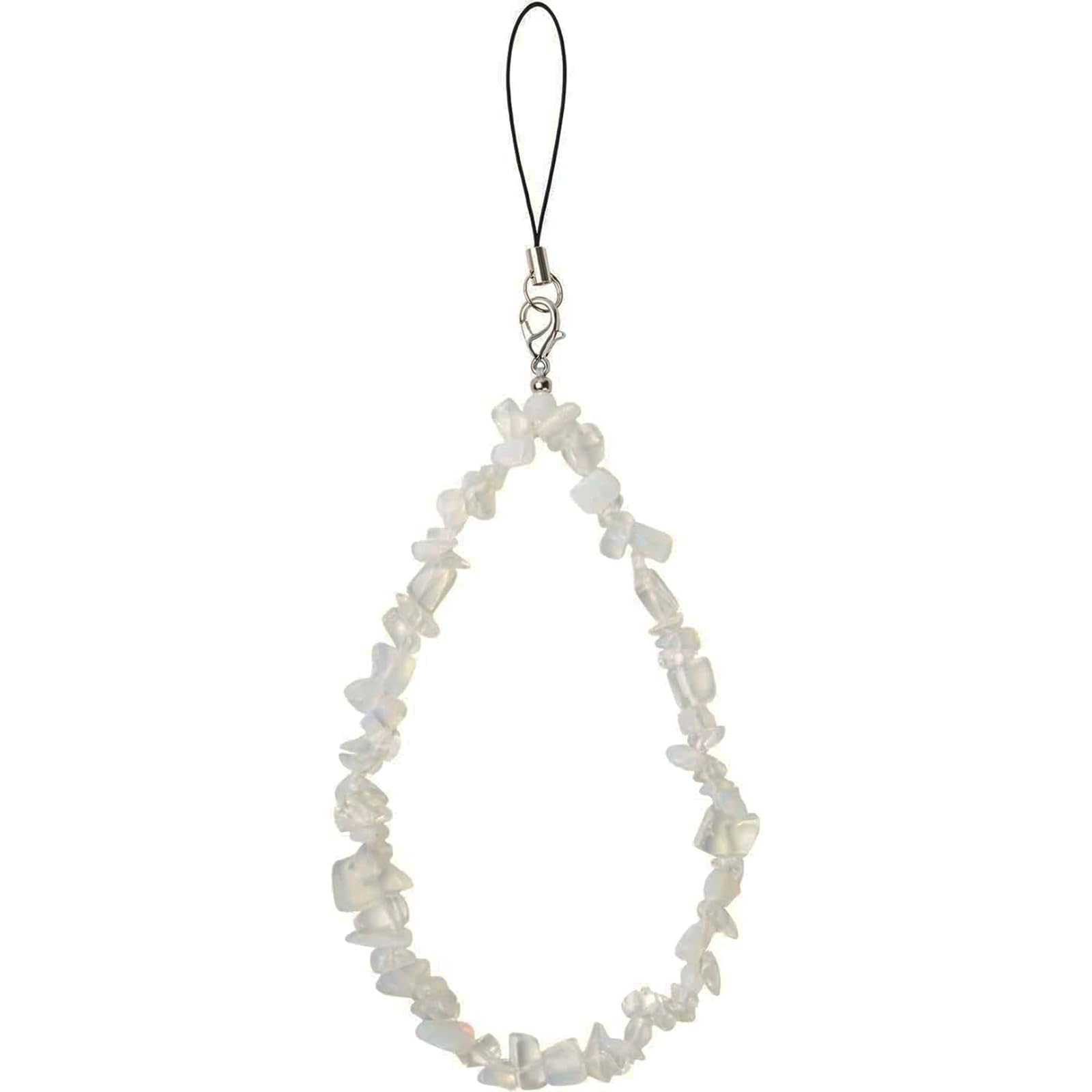 طلای سفید کاخ Phone Lanyard/Chain Strap برای زنان دختران - زنجیر لنیارد تلفن همراه دستبند ساخته شده از سنگ قیمتی طبیعی چارمز کیچین بنفش برای زنان دختران
