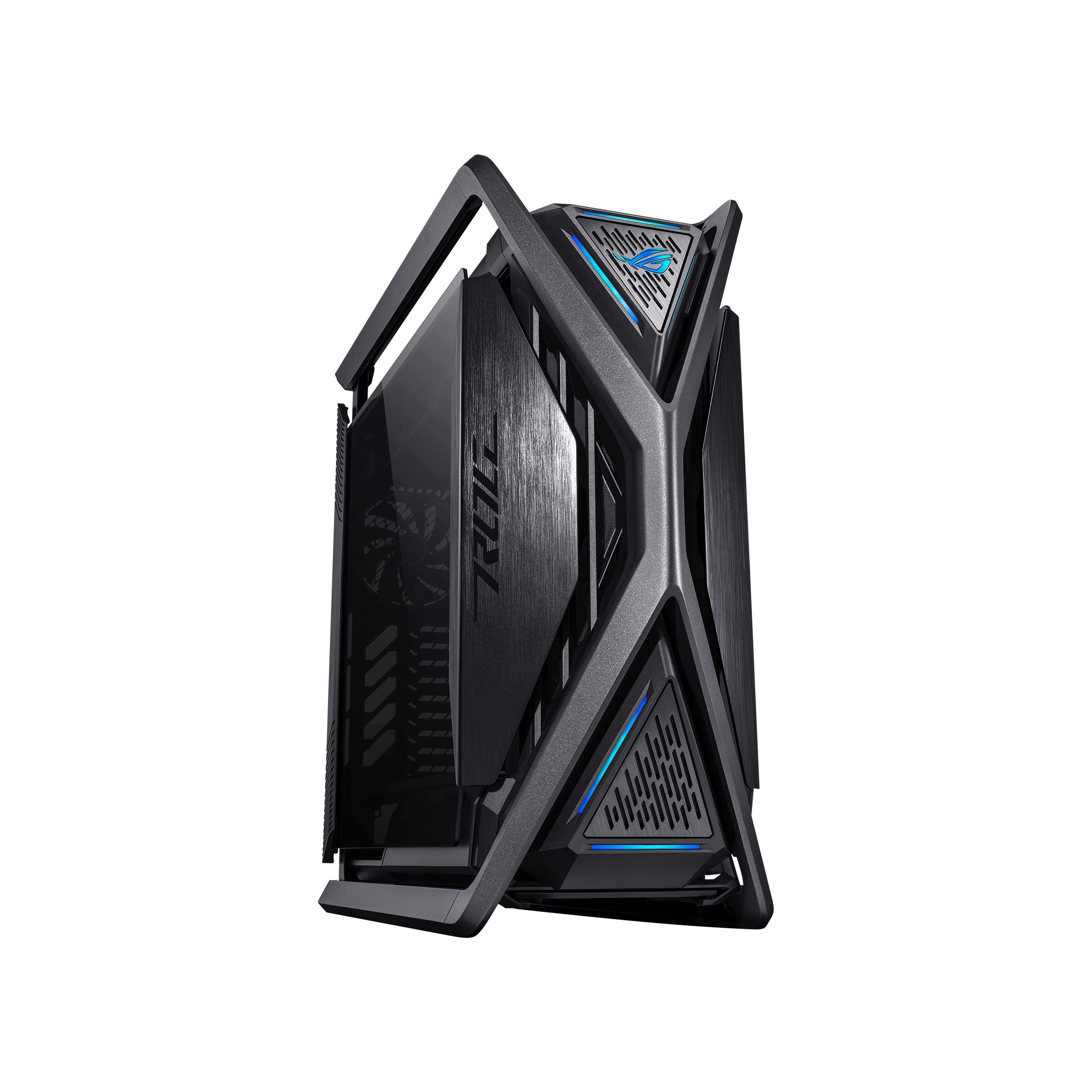 کیس کامپیوتر فول‌تاور ASUS ROG Hyperion GR701 EATX با ساختار نیمه‌باز، پنل‌های جانبی بدون نیاز به ابزار، پشتیبانی از تا 2 عدد رادیاتور 420 میلیمتری، دارای نگهدارنده کارت گرافیک داخلی، 2 عدد پورت USB نوع C در پنل جلو