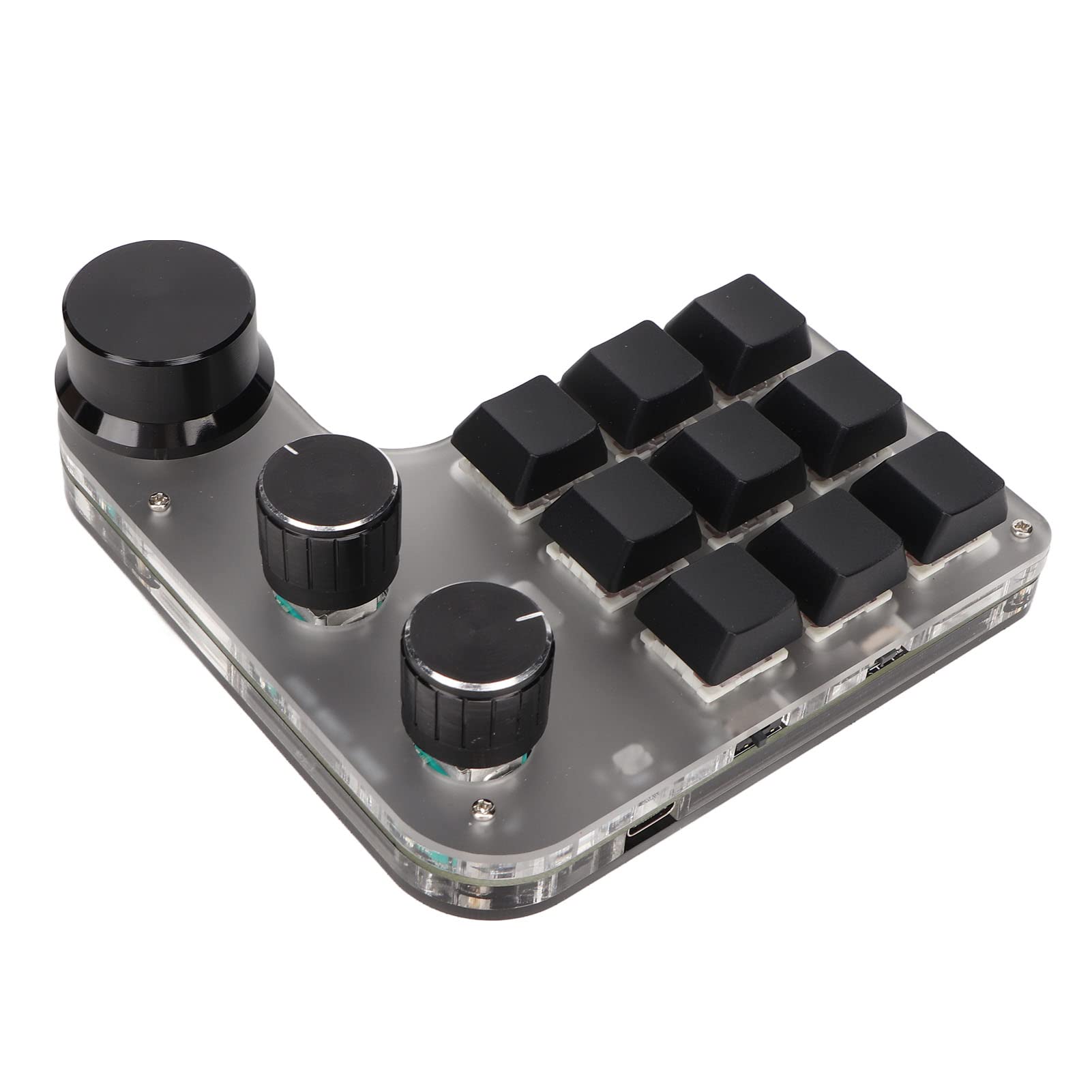 کیبورد مکانیکال مینی Bewinner 9-Key برای بازی، RGB نورپردازی عقب بلوتوث مکرو کیپد با 3 دستگرد، کیبورد قابل برنامه ریزی یک دست برای کامپیوتر - مشکی