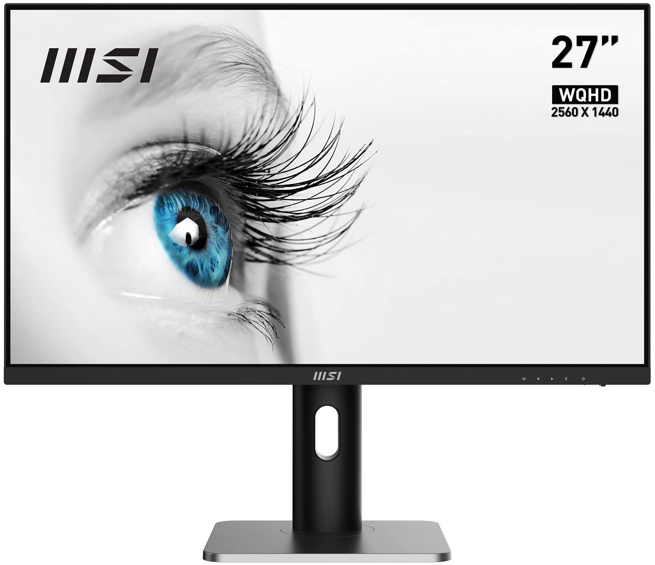 مانیتور MSI Pro MP273QP، 27 اینچ، 2560 × 1440 (QHD) IPS، 75 هرتز، گواهی ایمنی چشم TUV، 1 میلی‌ثانیه، درگاه Displayport، HDMI، تیلت، چرخش، ارتفاع، پیچیدگی، رنگ سیاه