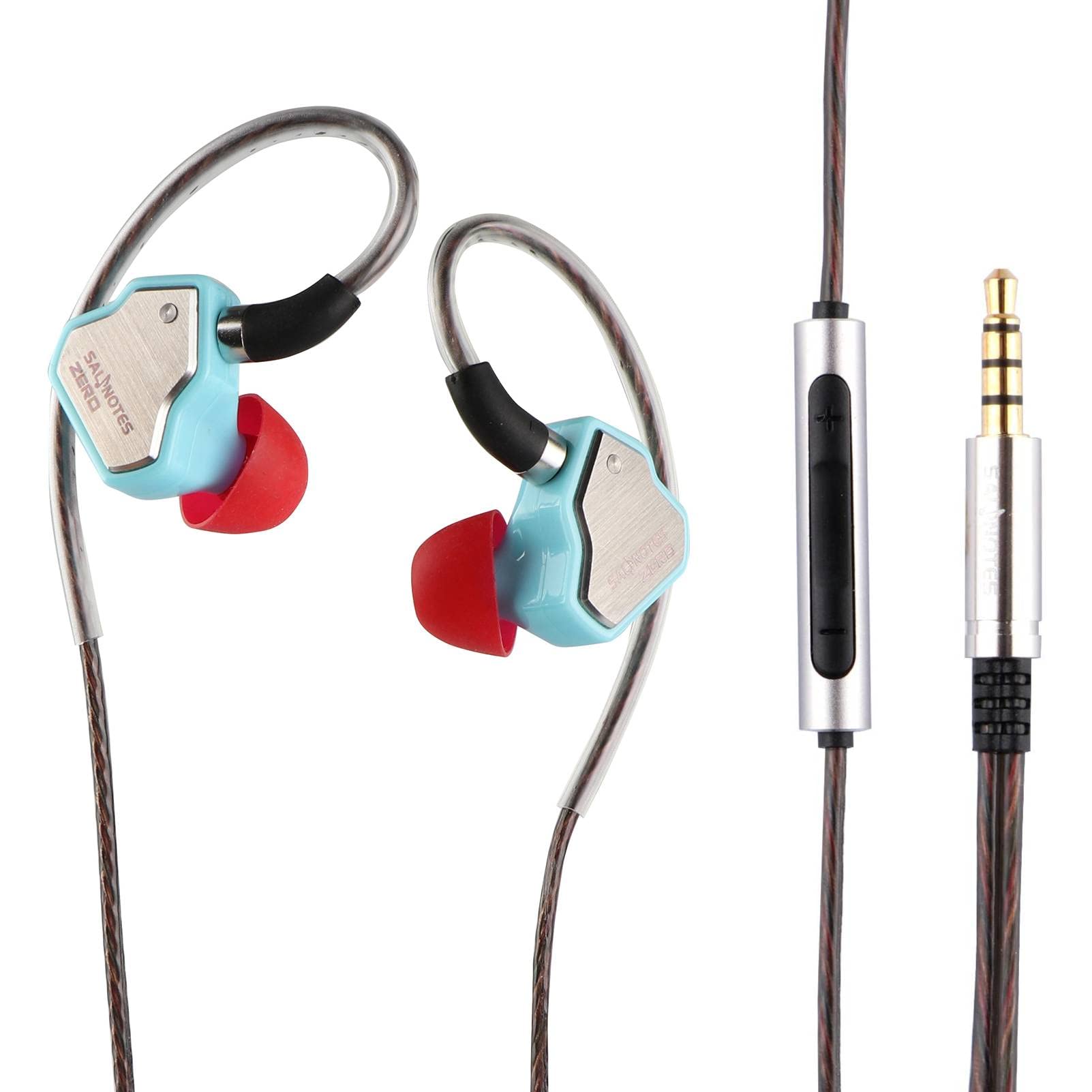 هدفون داخل‌گوشی Linsoul 7Hz Salnotes Zero HiFi با درایور دینامیکی 10 میلی‌متری، دارای غشا سازه ترکیبی فلزی و صفحه فولادی استیل جداشدنی، با کابل 2پین OFC (آبی، دارای میکروفن، 3.5 میلی‌متر)، سیم دار، با میکروفن، 3.5 میلی‌متر، آبی
