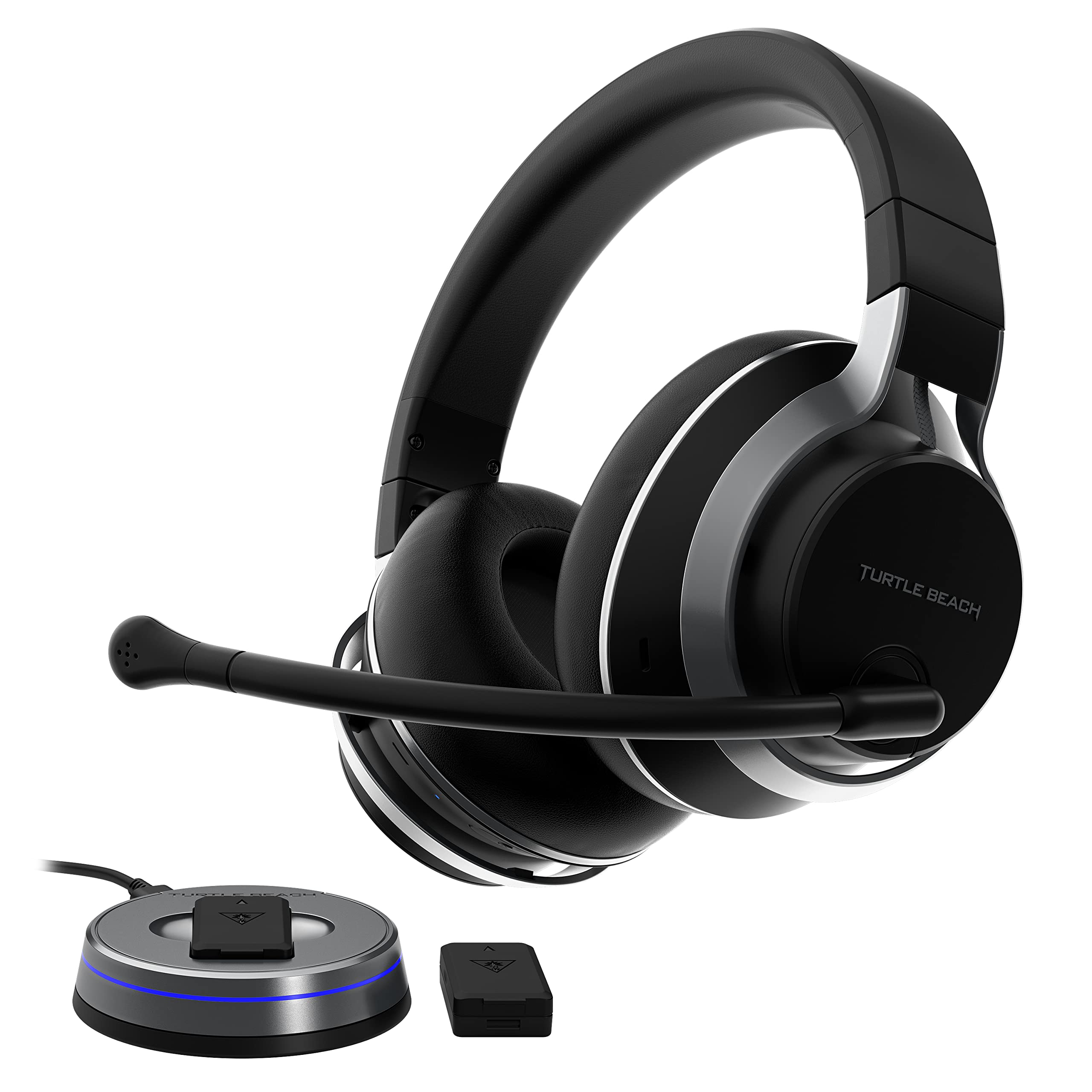 هدست بازی بی‌سیم نویزکنسل مولتی‌پلتفرم Turtle Beach Stealth Pro برای PS5، PS4، پلی‌استیشن، کامپیوتر، مک، سوییچ و موبایل - اسپیکرهای ۵۰ میلی‌متری، بلوتوث، دو باتری - سیاه