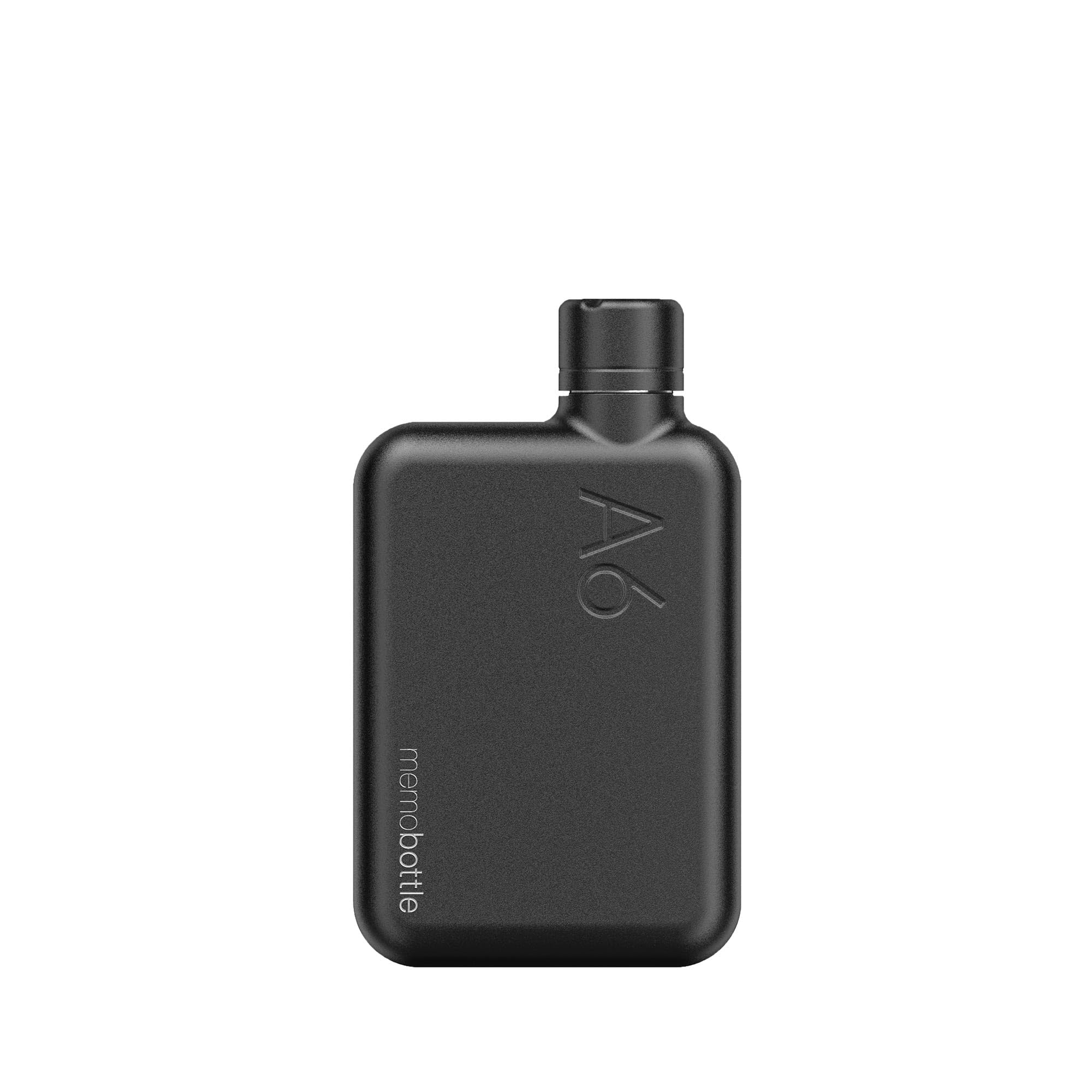 MEMOBOTTLE A6 - استیل ضد زنگ (سیاه) | 16 اونس / 500 میلی لیتر | قوی، ضد نشت، شیک و با کیفیت بالا | خالی از BPA | ایده‌آل برای سبک زندگی مدرن، تمرینات باشگاه و سفر | 0.5 لیتر سیاه
