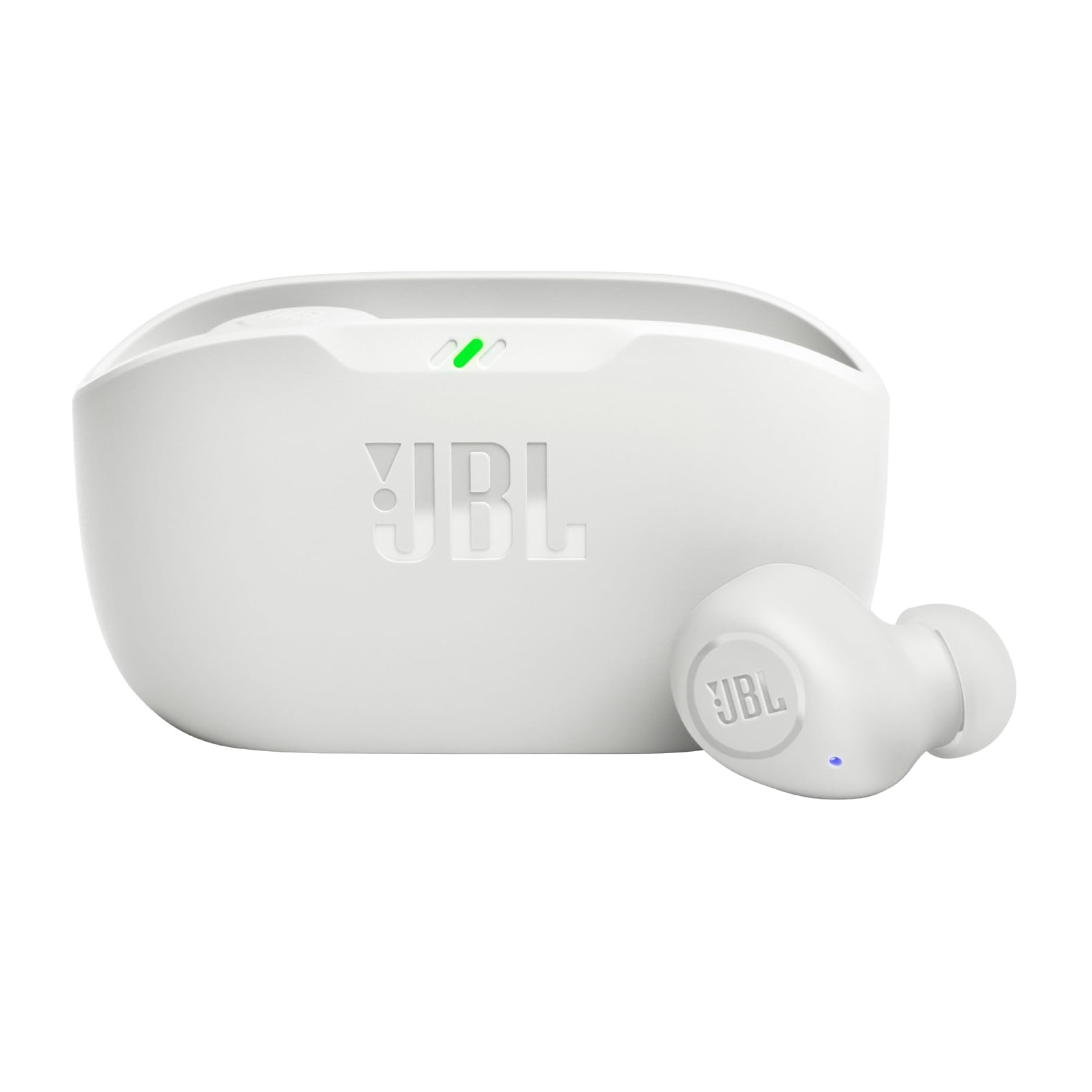 گوشی‌های بی‌سیم واقعی JBL Wave Buds، باس عمیق، سبک و راحت، باتری ۳۲ ساعته، تکنولوژی محیط هوشمند، تماس‌های آزاد، مقاوم در برابر آب و غبار - رنگ سفید، JBLWBUDSWHT (تجدیدنظر شده) JBL WAVE BUDS سفید