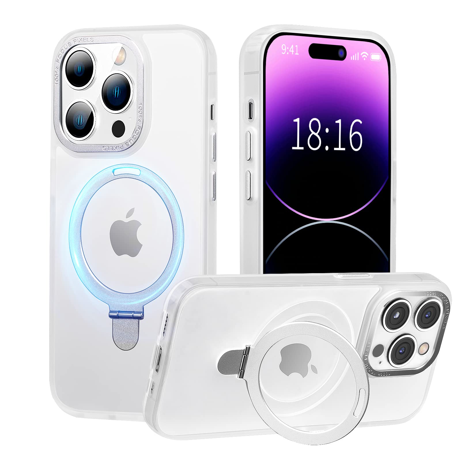 UCHUANG برای iPhone 14 Pro Max Case با زاویه نمایش مخفی مغناطیسی و کاور نازک ترازشفاف و مات ضد زرد برای iPhone 14 Pro Max 6/7 اینچ - گرداب صبح عبری آیفون 14 پرو مکس 6/7 اینچ گرداب صبح از طریق