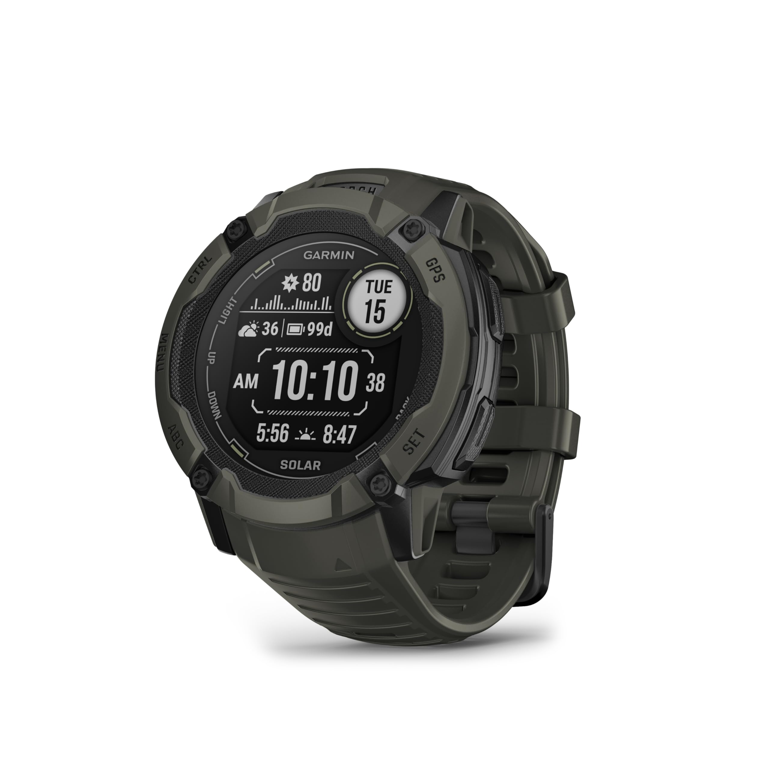گارمین سولار Rugged GPS Smartwatch Instinct 2 X | چراغ قوه داخلی و GNSS چند بانده و سنسورهای مانیتورینگ سلامت و تناسب اندام | عمر باتری نامحدود با اپلیکیشن‌های ورزشی داخلی MOSS