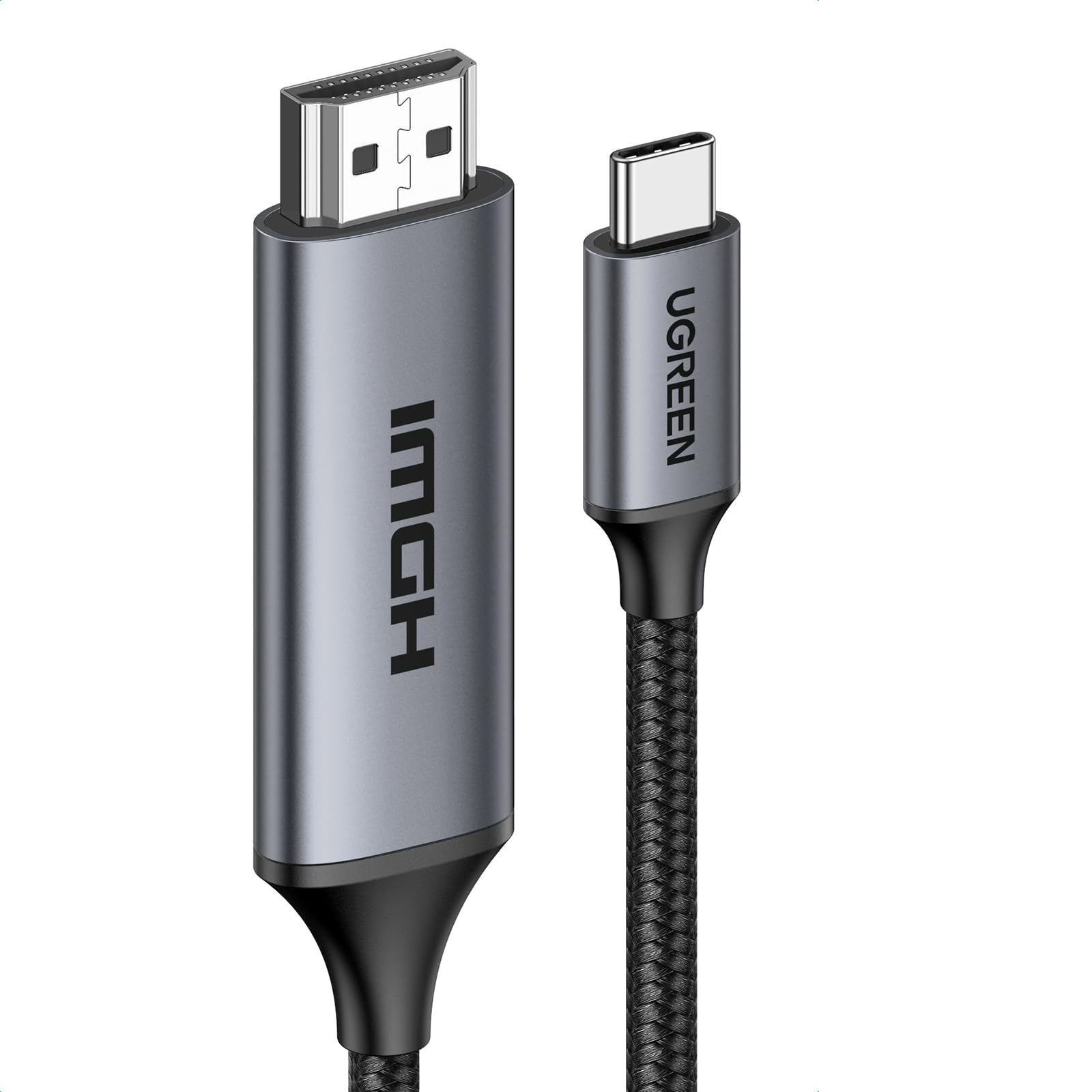 کابل USB C به HDMI 8K یوگرین با طول 2 متر، با پشتیبانی از رزولوشن 8K@60Hz و 4K@240Hz/144Hz، آداپتور HDMI 2.1 Type C، مناسب برای آیفون سری ۱۷/۱۶، آیپد سری ۱۰/پرو/ایر/مینی، سامسونگ سری S24/S23، مک‌بوک پرو، سرفس پرو ۷، هواوی P60 Pro