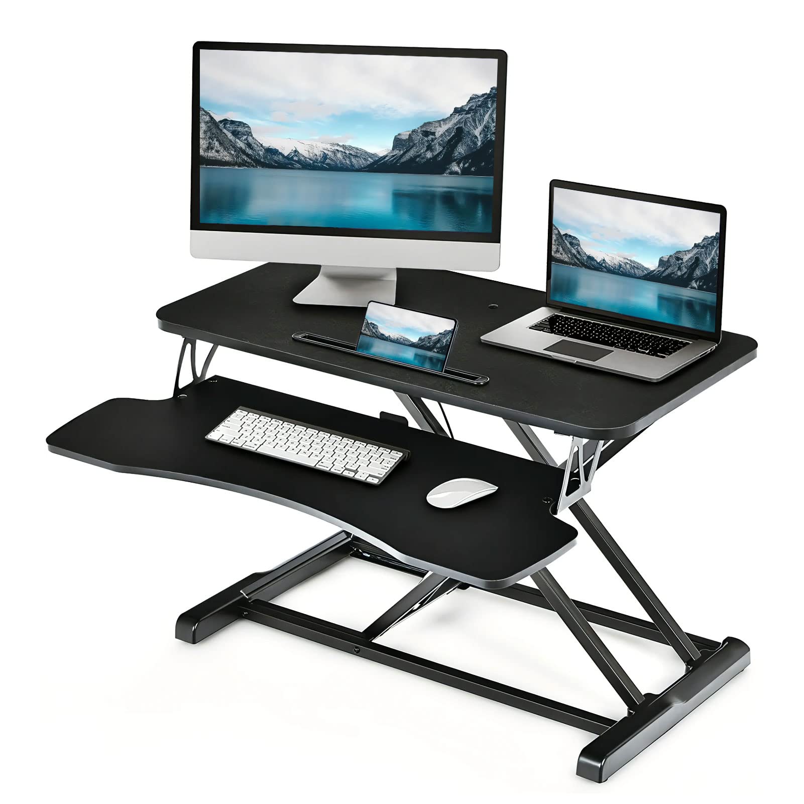 TDOO Standing Desk Converter,Height Adjustable Dual Tiered Computer Workstation,80x 40cm, Ergonomic Gas Spring Sit to Stand Workstation for Laptop and Monitor Home Office 80*40CM

مبدل میز کامپیوتر TDOO، ایستاده با قابلیت تنظیم ارتفاع، دو طبقه، 80x40 سانتی‌متر، ایستگاه کاری به شیوه صرفاً و پاداشی با گاز، برای لپ‌تاپ و مانیتور در منزل و دفتر کاری 80*40 سانتی‌متر