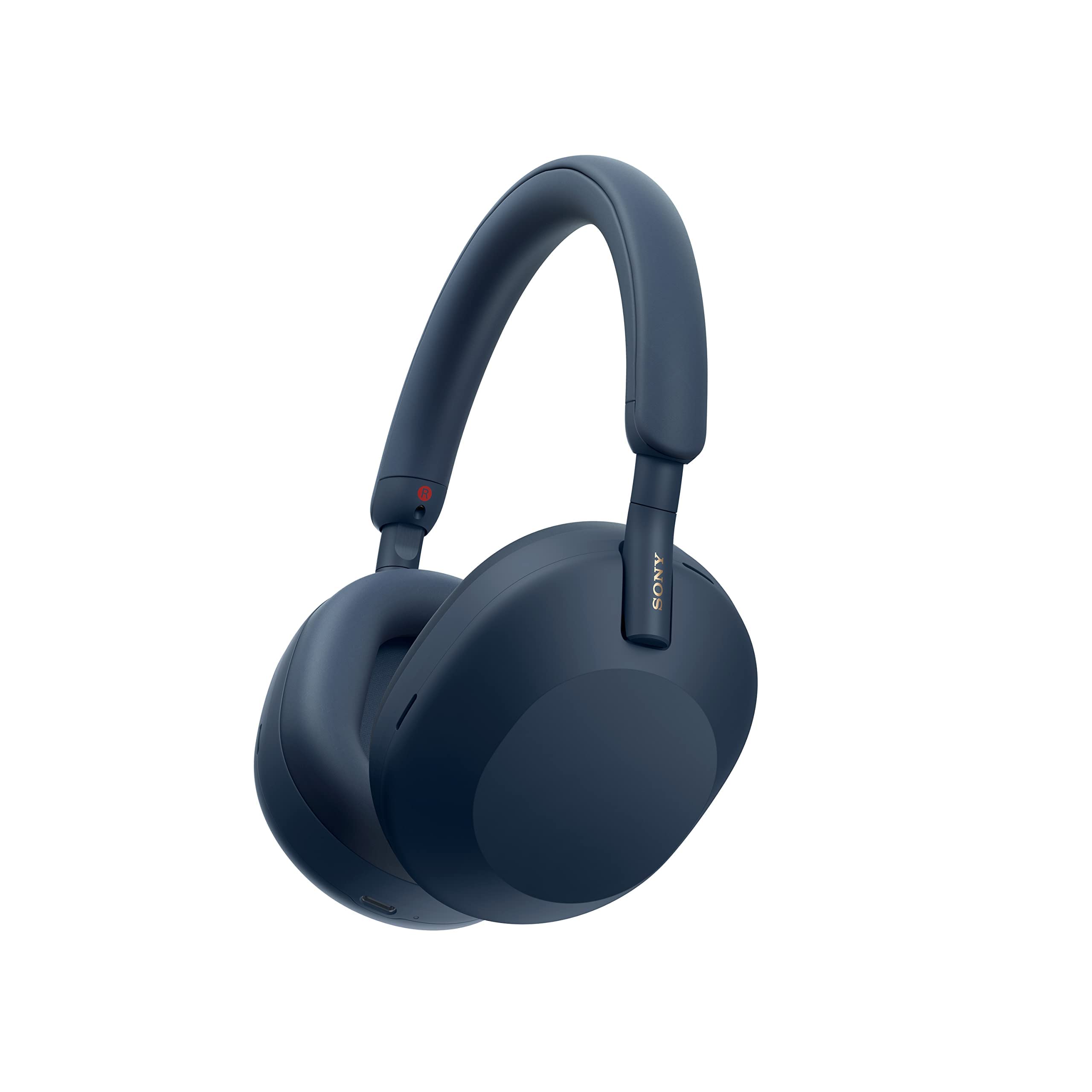 هدفون بی‌سیم لغو نویز Sony WH 1000XM5 با عمر باتری ۳۰ ساعت سبک اور-ایر بهینه‌سازی شده برای استفاده با الکسا و گوگل آسیستنت و دارای میکروفون داخلی، رنگ آبی نیمه تاریک، اختصاصی آمازون