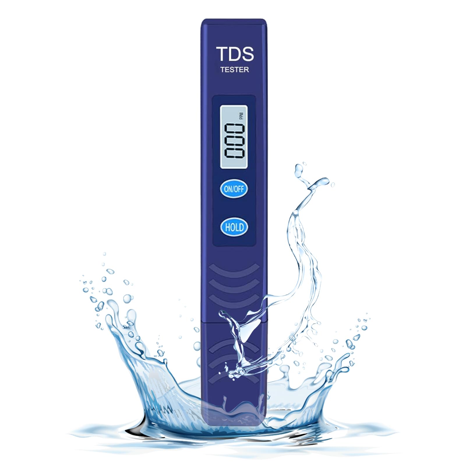سنجشگر TDS قلمی، آزمایشگاه آب الکترونیکی با محدوده اندازه‌گیری 0-9990 PPM، قلم آزمایش آب دیجیتال دستی برای کشاورزی، آکواریوم، استخر، آب نوشیدنی خانگی (آبی)