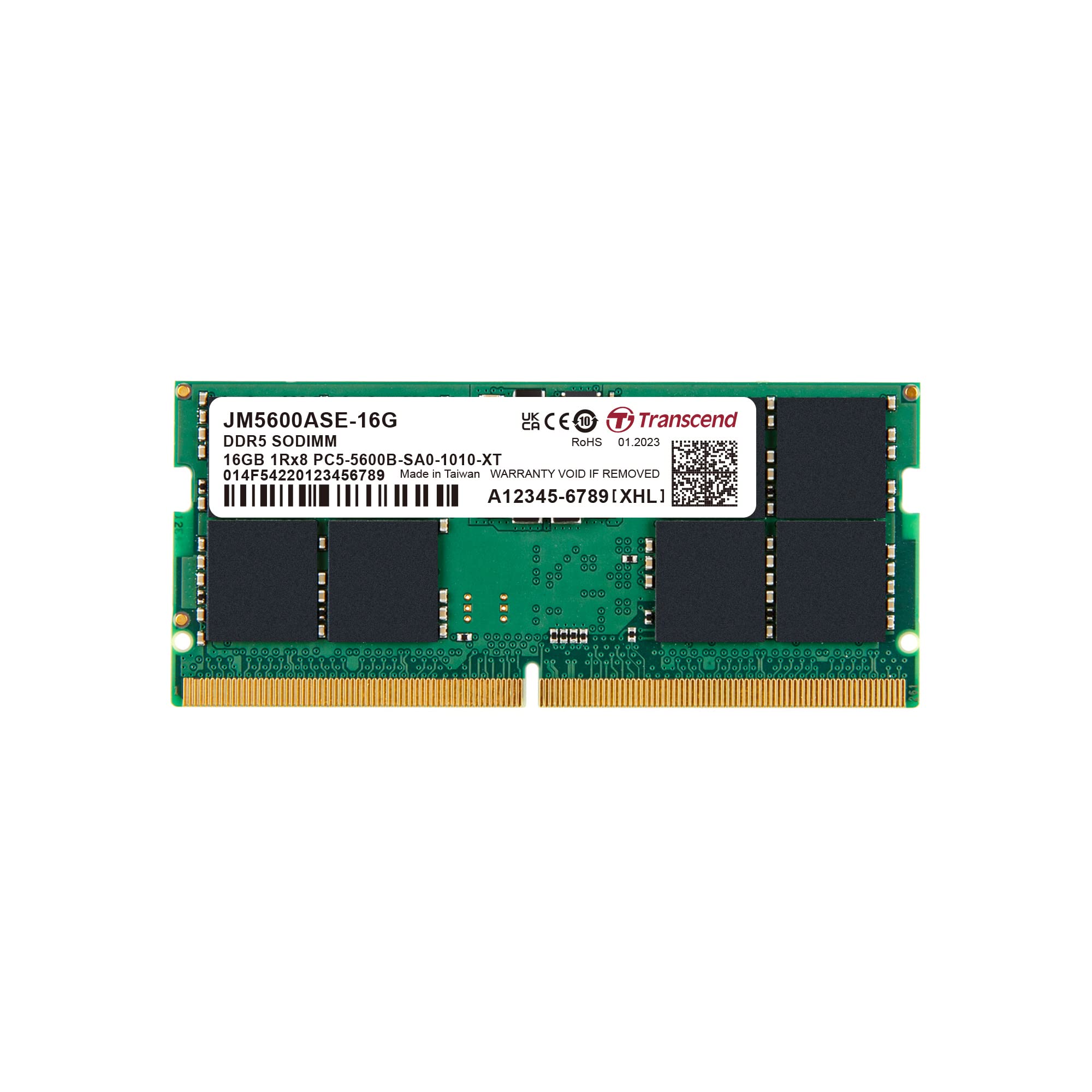 حافظه لپ تاپ Transcend RAM 16GB DDR5 با سرعت 5600 مگاهرتز CL46 (1Rx8) - JM5600ASE-16G 16 گیگابایت 5600 مگاهرتز