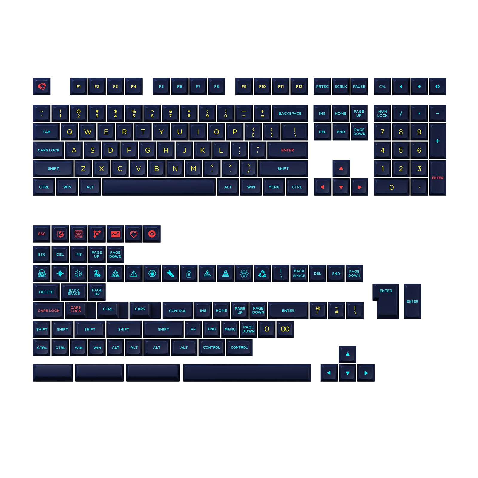 مجموعه کی‌کپ‌های Akko PBT Starry Sky، نوع OSA، دوبل-شات PBT برای کیبوردهای مکانیکی، نوع OSA شب ستاره‌ای