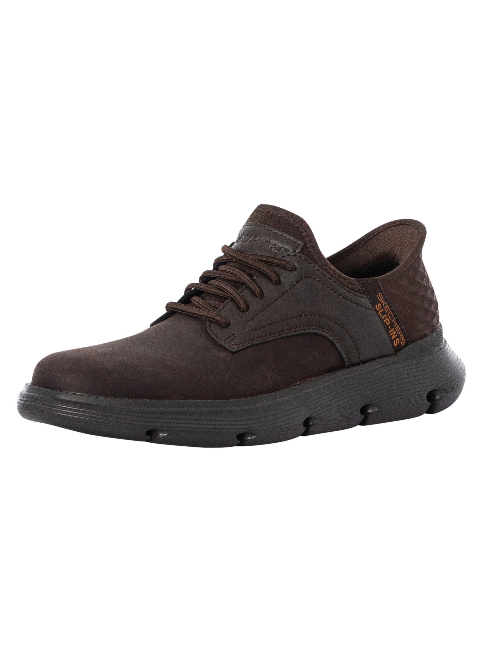 کفش موکاسین مردانه Skechers مدل Garza - Gervin، اسلیپ-این، سایز ۴۲ (EU)، رنگ شکلاتی