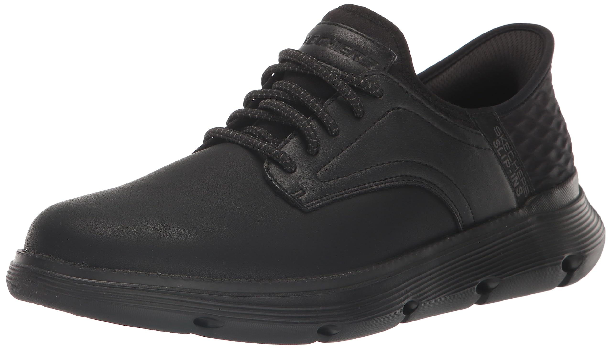 Skechers GARZA کفش مردانه سایز ۴۳ (EU) عرض‌پهن، مشکی/مشکی