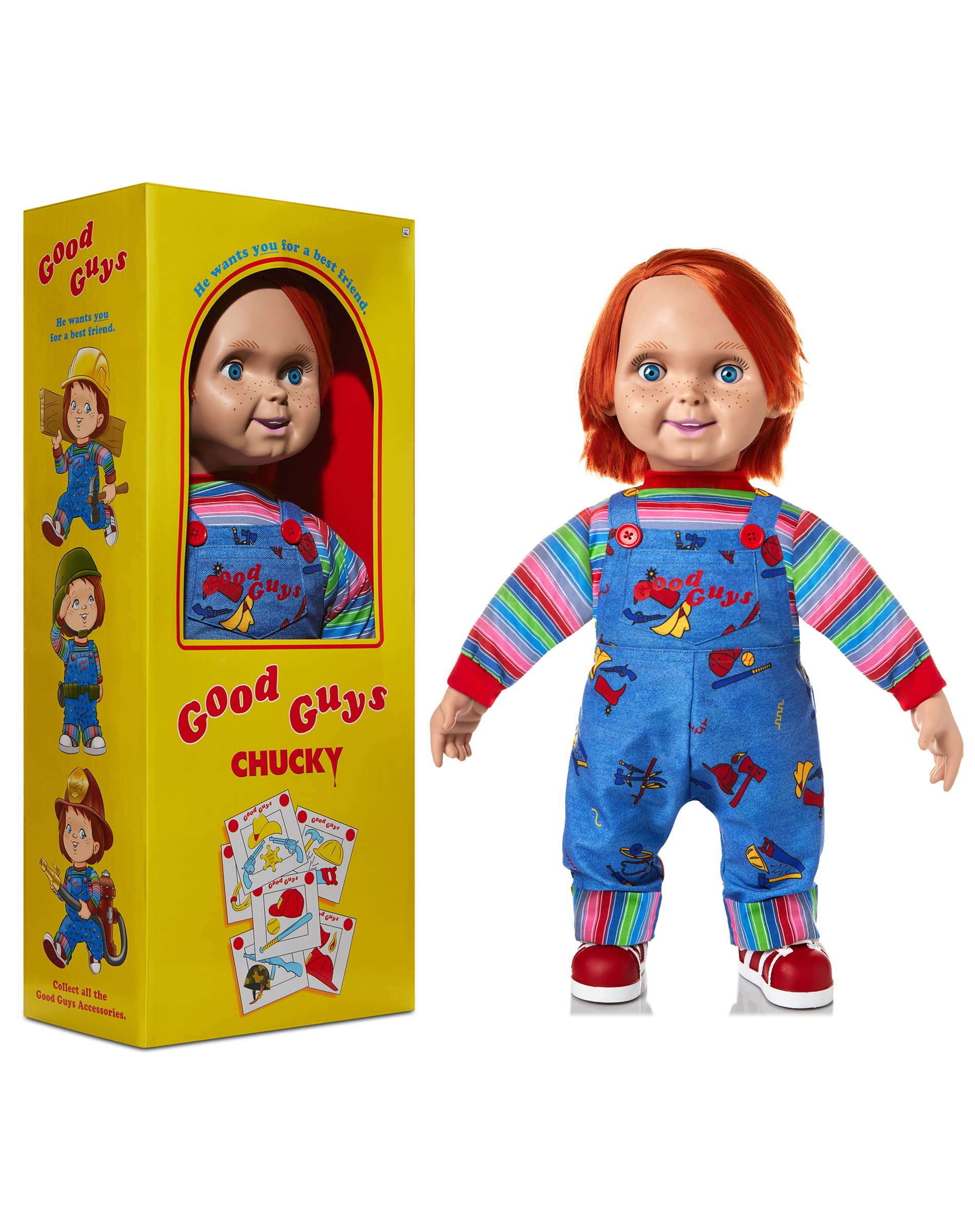 تزیینات Spirit Halloween Good Guys Chucky - 24 اینچ | به صورت رسمی گواهی شده | بازی کودک | دکوراسیون ترسناک 24 اینچ 24 اینچ