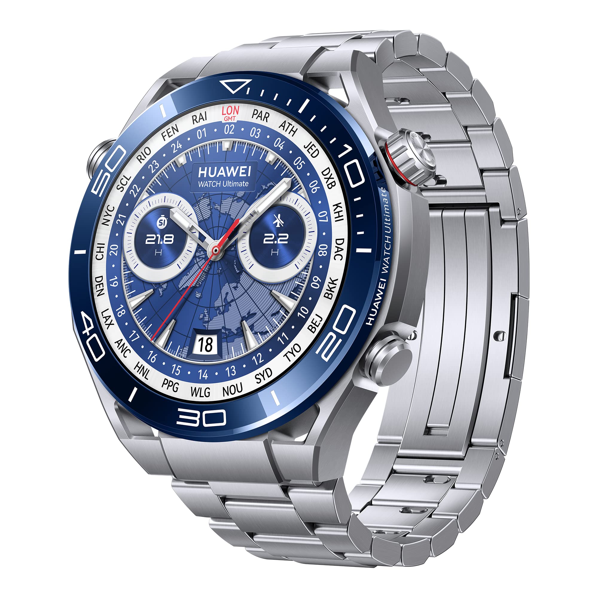 مژده نگار هوشمند اصلی HUAWEI Watch، جدیدترین فلز آلیاژ مایع، غواصی تا ۱۰۰ متر، حالت ارسال جدید، ۱۴ روز کارآیی، SpO2، سازگار با Android و iOS، ورژن ایتالیایی، Blue Watch Ultimate