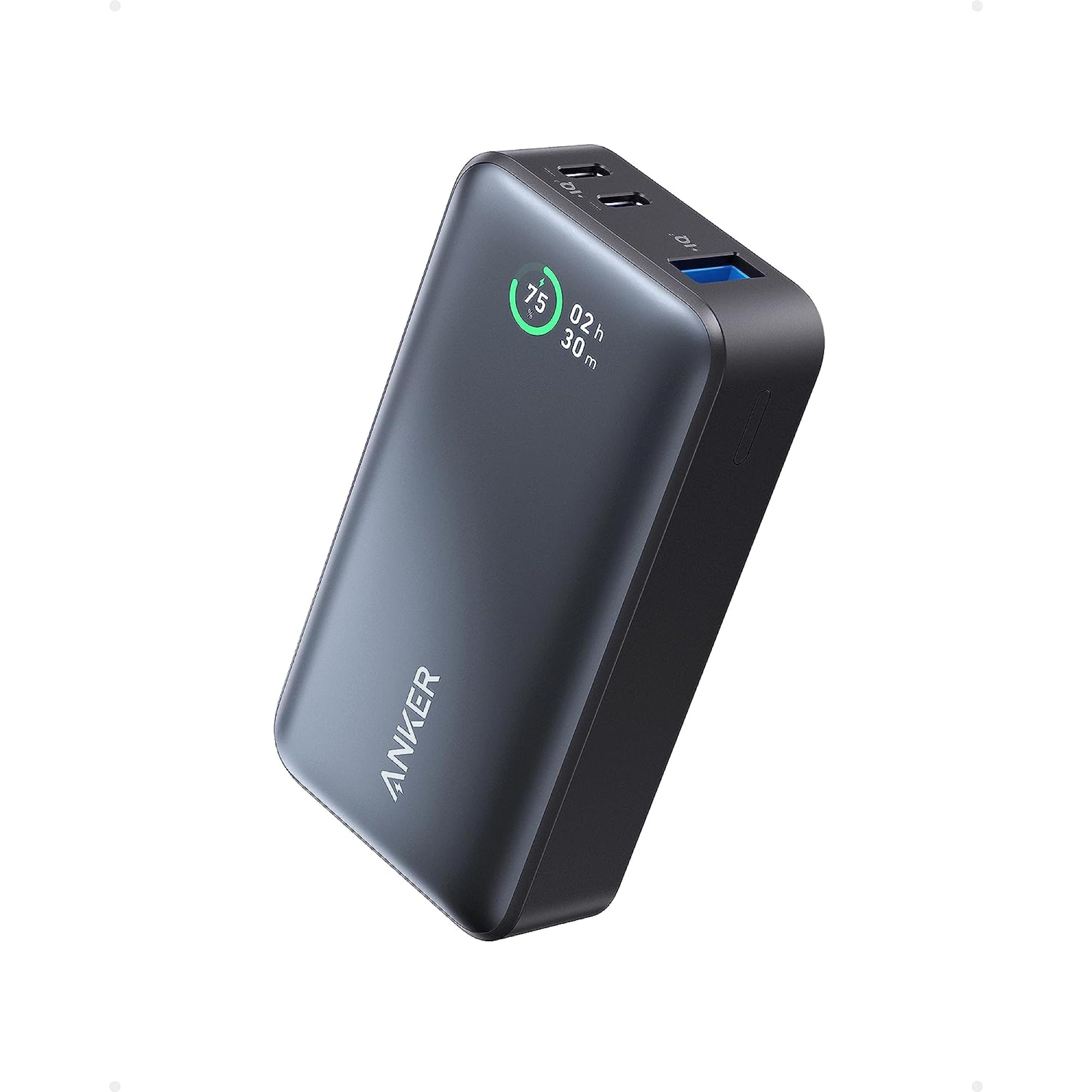 پاوربانک انکر، ۵۳۳ پاوربانک (پاورکور ۳۰وات)، شارژر قابل‌حمل Power IQ 3.0 با خروجی حداکثر ۳۰وات PD، باتری ۱۰,۰۰۰ میلی‌آمپر برای آیفون سری ۱۶/۱۵/۱۴، دل، مایکروسافت سرفیس، آیپد پرو و ...