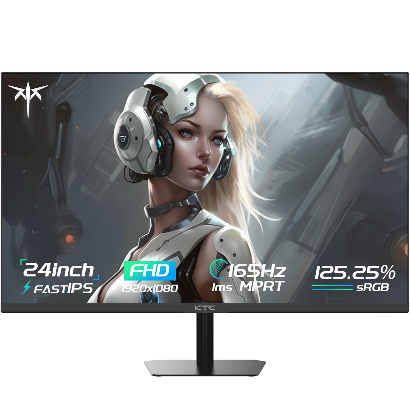 تلویزیون بازی 24.5 اینچی KTC FHD 1080P IPS سریع 180Hz، 125٪ sRGB 1ms HDR Zero-Frame تلویزیون کامپیوتر، HDMI 2.0x2، DisplayPort 1.4x1، FreeSync و G-Sync، تیلت، قابل نصب VESA، مراقبت از چشم تلویزیون 24.5 اینچی فلت FHD IPS 180Hz