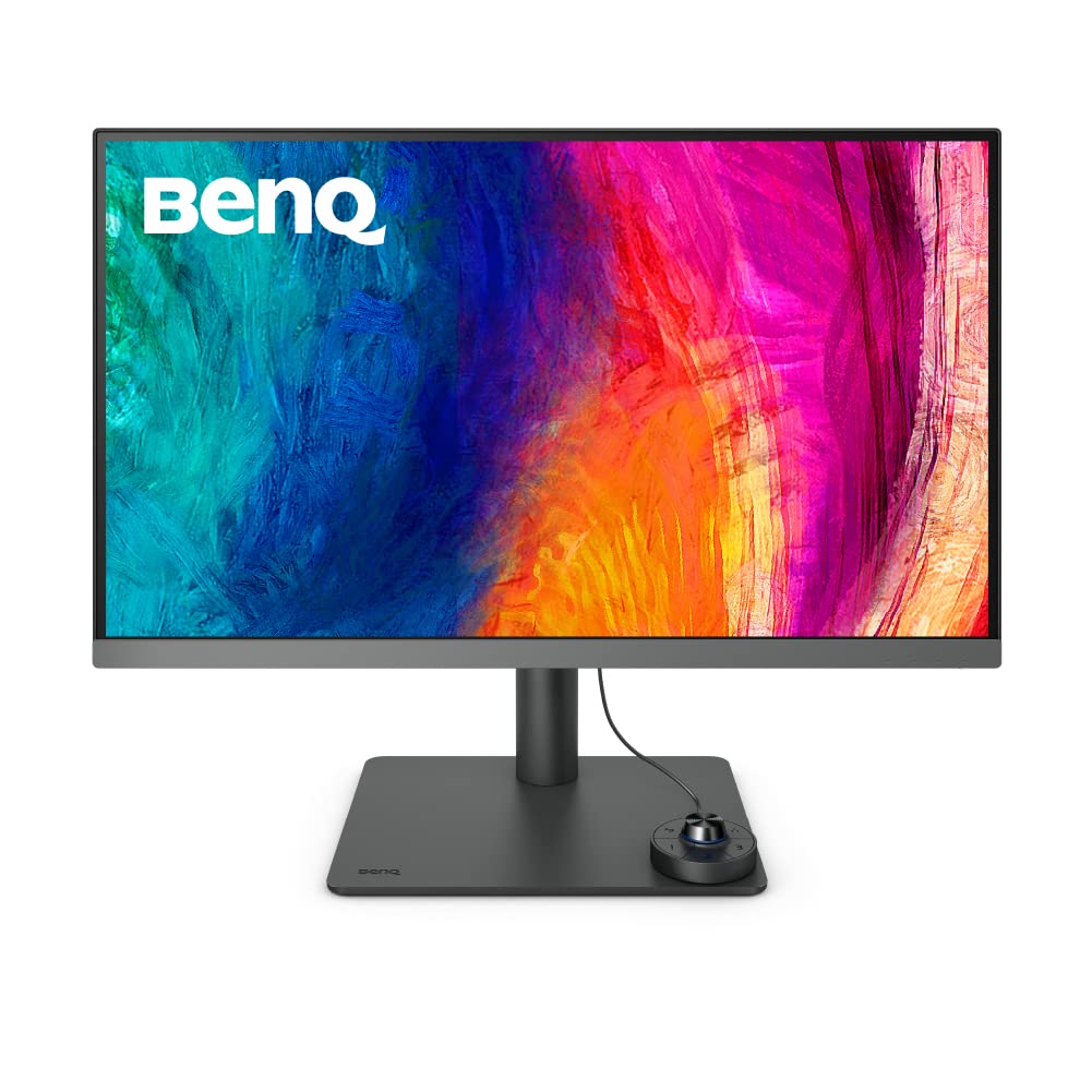 مانیتور 4K HDR IPS BenQ PD2706U 27 اینچ (68 سانتی‌متر)، 99٪ REC709 و sRGB، 95٪ P3، تأیید پنتون Skintone، تأیید Calman، حالت CAD/CAM و انیمیشن، KVM، Auto Pivot، PIP/PBP، USB Hub، HDMI، DP، USB-C (PD90W) (خاکستری تیره) 27 اینچ USB-C 90W 4K UHD برای مک/کامپیوتر شخصی