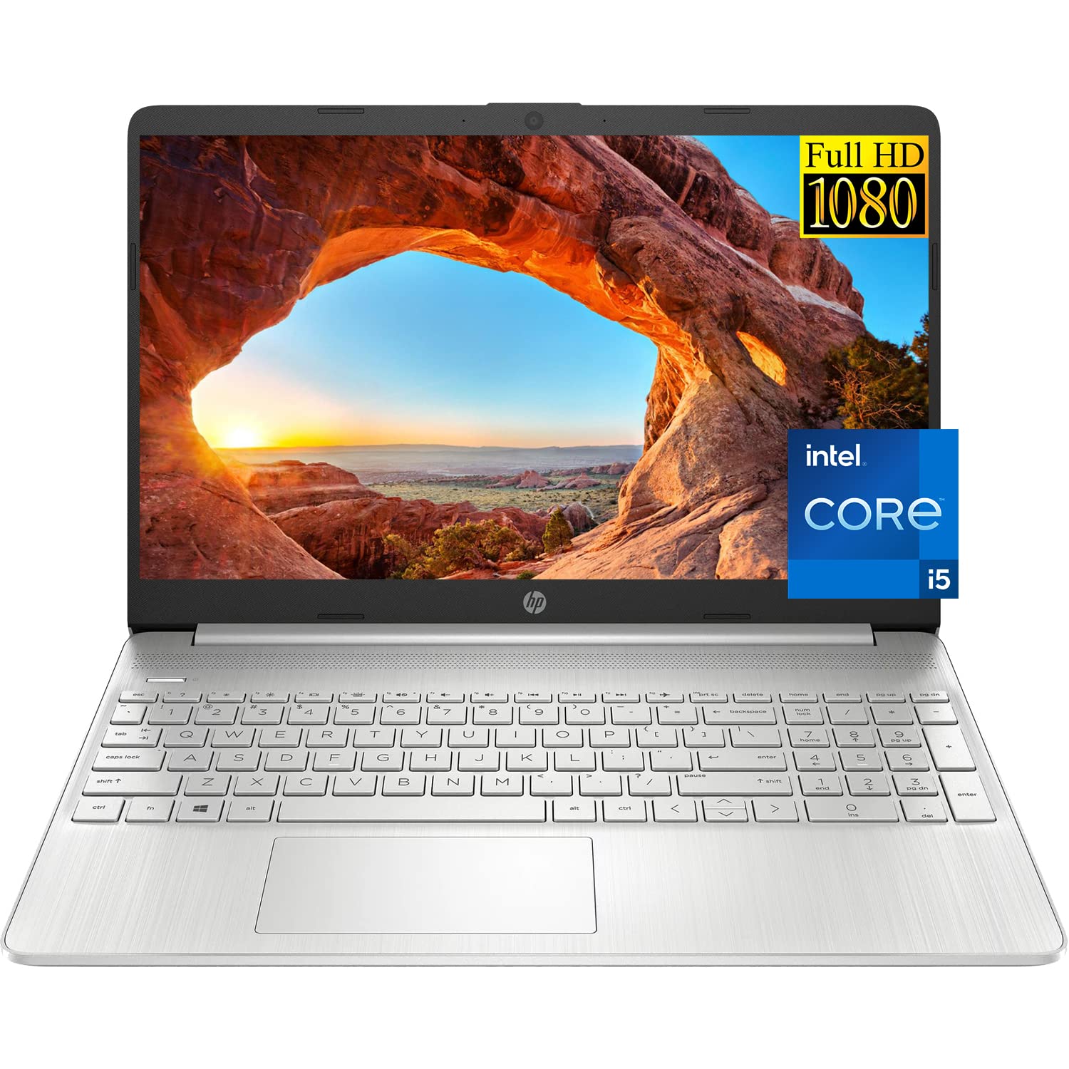 لپ تاپ 15.6 اینچی اچ‌پی، پردازنده اینتل کور i5-1135G7، نمایشگر LED FHD ضد تابش با سایز 15.6 اینچ، پورت HDMI، وای‌فای و بلوتوث، طراحی سبک، شارژ سریع، ویندوز ۱۱ هوم (16GB رم | 1TB اس‌اس‌دی) (ارتقاء یافته)
