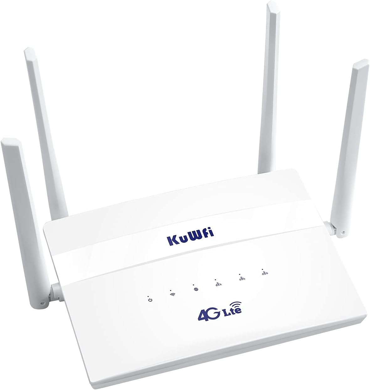 مودم روتر 4G KuWFi با شیار SIM آزاد، دوبانده بی‌سیم با سرعت 750 مگابیت بر ثانیه، روتر 4G LTE، 4 آنتن WiFi خارجی با تقویت کننده، پلاگ اند پلی، پشتیبانی از تا ۳۲ دستگاه (سفید) C910