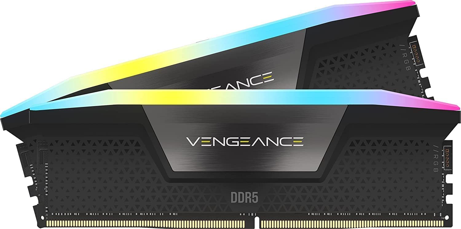 کرسیر ونجنس RGB DDR5 RAM 32 گیگابایت (2x16گیگابایت) 6000 مگاهرتز CL36 اینتل XMP حافظه رایانه‌ای سازگار با iCUE - مشکی (CMH32GX5M2E6000C36) CMH32GX5M2E6000C36 DDR5 32 گیگابایت 6000 مگاهرتز CL36 مشکی