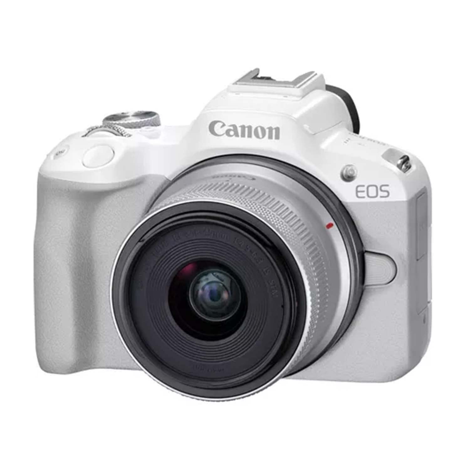 دوربین بی‌آینه Canon EOS R50 با لنز RF-S18-45mm f/4.5-6.3 STM (24.2 مگاپیکسل) برای ویدیوگرافی - سفید