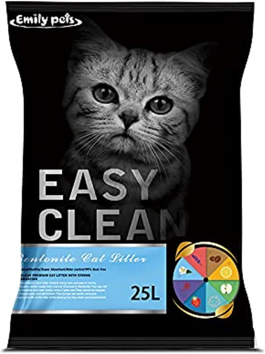 خاک گربه گلوله ای Emily Pets با بوی تازه کننده نعنایی 100٪ طبیعی بنتونیت (25 لیتر) معطر (لاوندر)