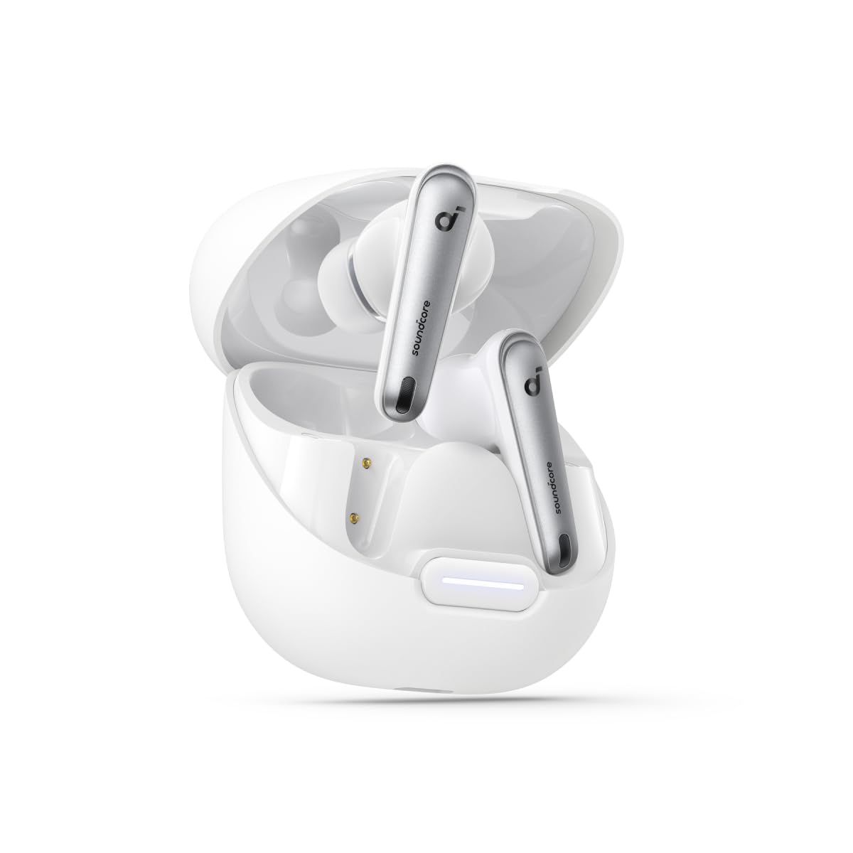 هدفون بی‌سیم Soundcore by Anker Liberty 4 NC با قابلیت کنسل‌کردن هوشمند نویز، کاهش 98.5٪ صداها در گوش و محیط، صدای Hi-Res، باتری 50 ساعته، شارژ بی‌سیم، بلوتوث 5.3 - رنگ سفید