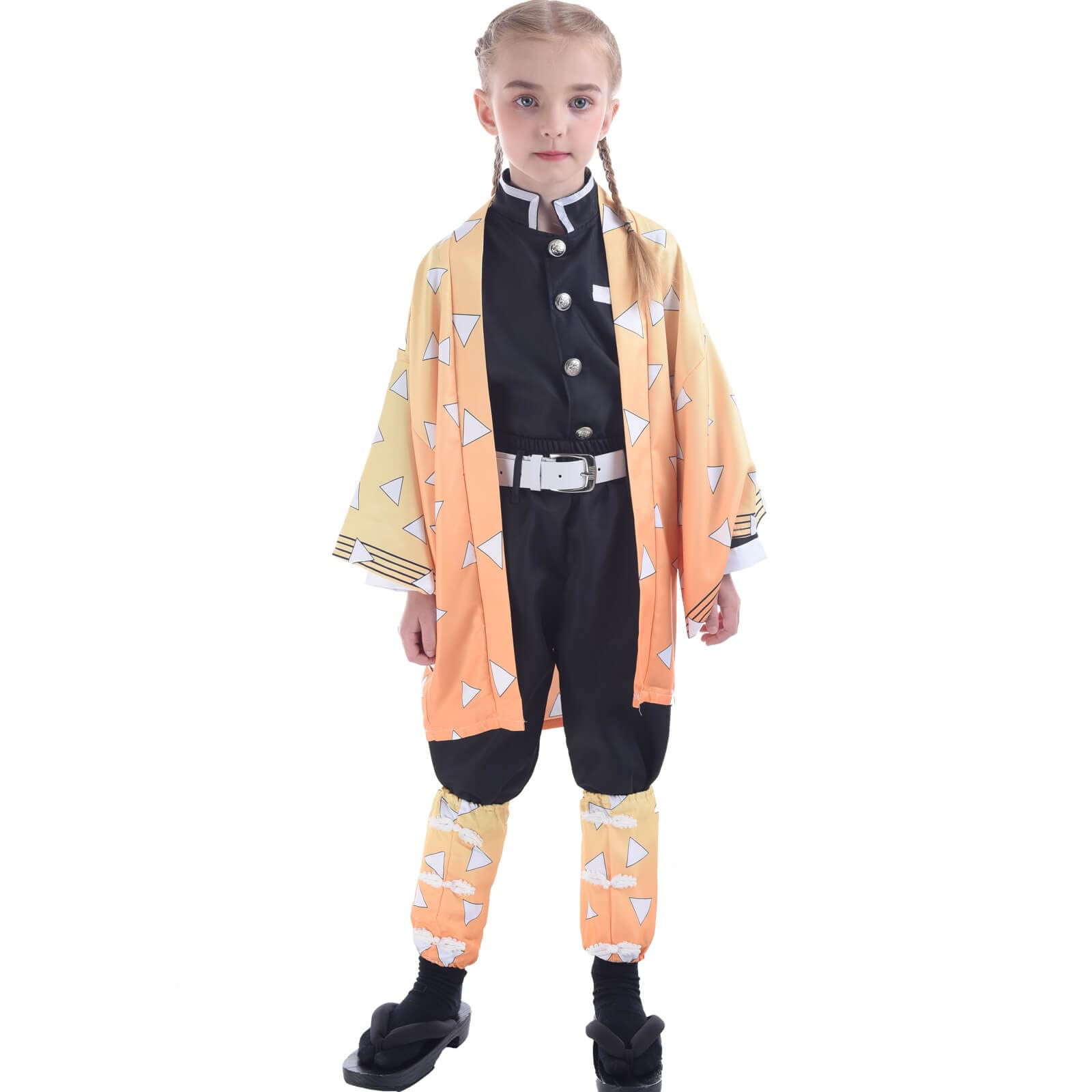 لباس کاپلی کودکانه Nuoqi Shinobu Cosplay Tanjiro Cosplay Zenitsu پسری Giyuu Tomioka زینتسو 8-9 (برای قد 51.2 "-55.1")