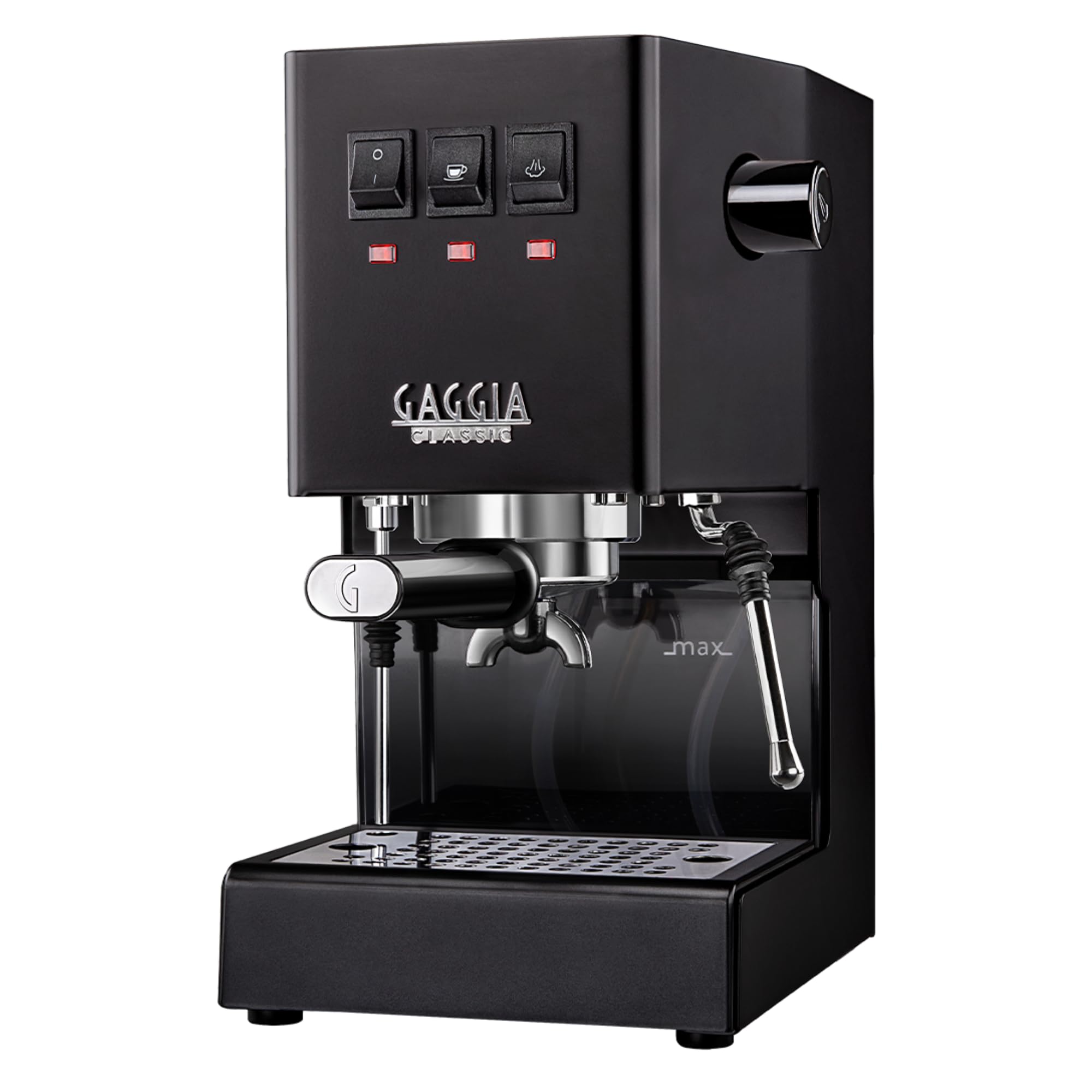 Gaggia Classic E24 | Brass Boiler & Brew Group | Made in Italy | Pro Steam Wand | 58mm SS Portafilter | Manual Pump Espresso Machine | Americano, Latte and Cappuccino Coffee Maker | Thunder Black One Size Thunder Black
