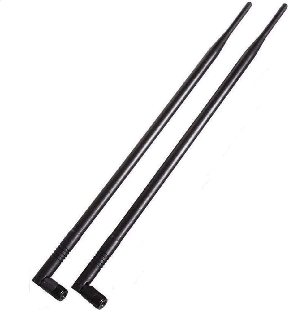 آنتن مرد RP-SMA با گین بالا 8 دسی‌بل با برد بلند دو بانده وای‌فای 2.4 گیگاهرتز و 5 گیگاهرتز و 5.8 گیگاهرتز MIMO برای روتر وای‌فای PCI، شبکه بی‌سیم بلوتوث، کارت USB آداپتور دوربین امنیتی IP، نظارت تصویری، کامپیوتر شخصی 2x8dBi RP-SMA مرد (11.6 اینچ)