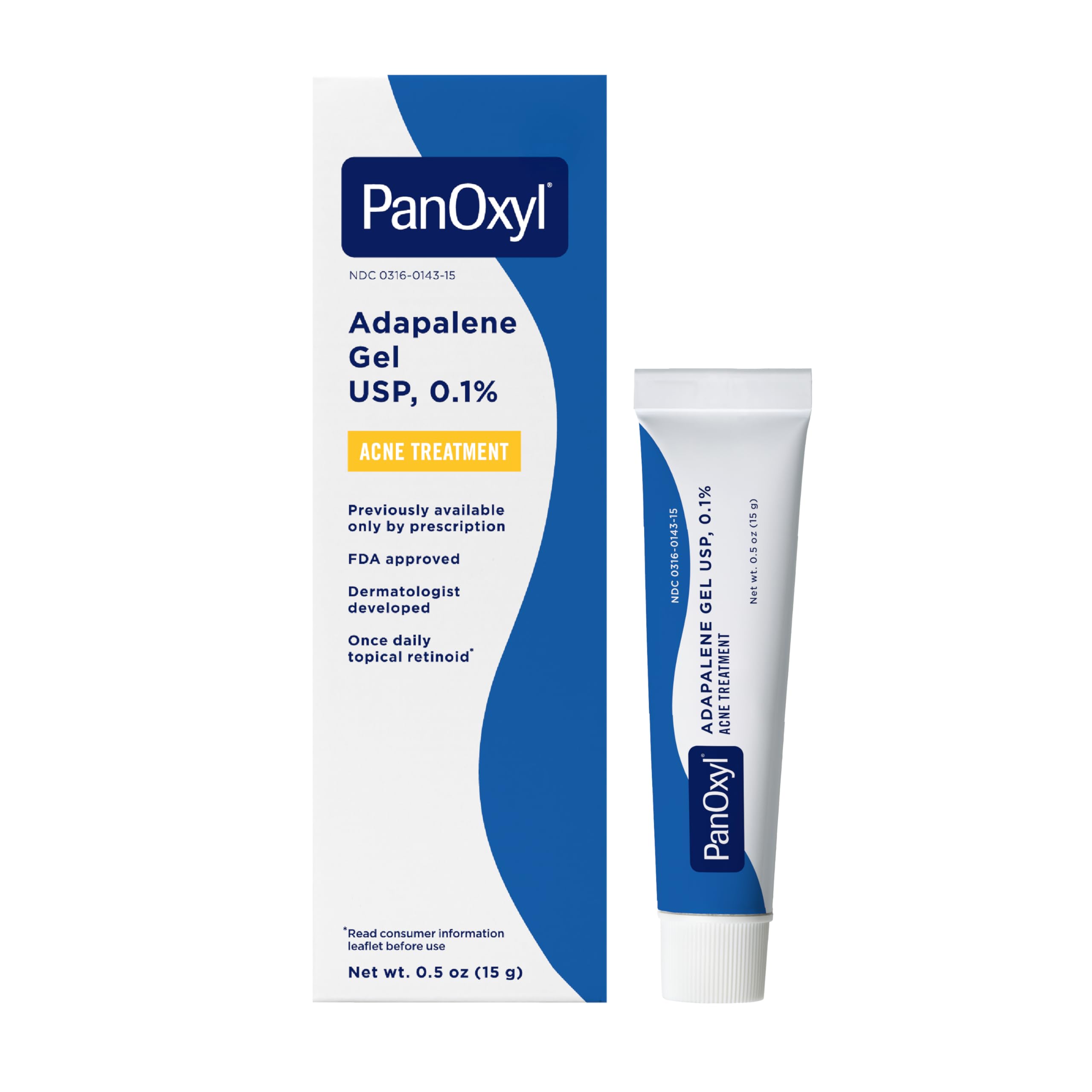 ژل آداپالن USP PanOxyl ٪0.1، درمان جوش، 0.5 اونس (15 گرم)