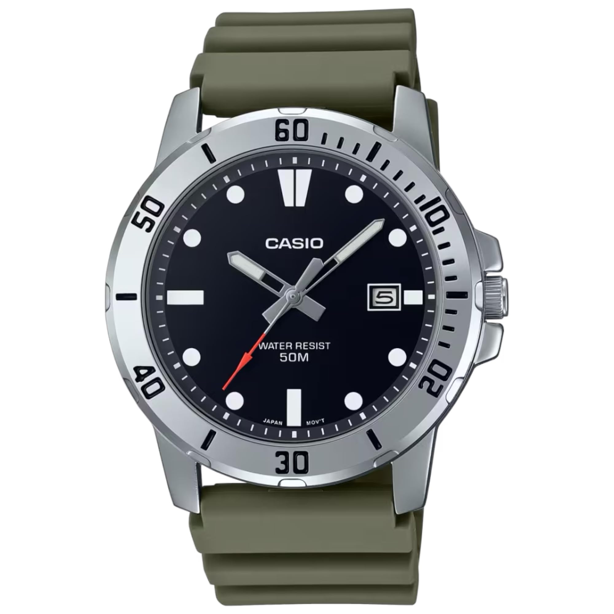 ساعت آنالوگ Casio: مدل MTP-VD01 مردانه رنگ مشکی و خاکی