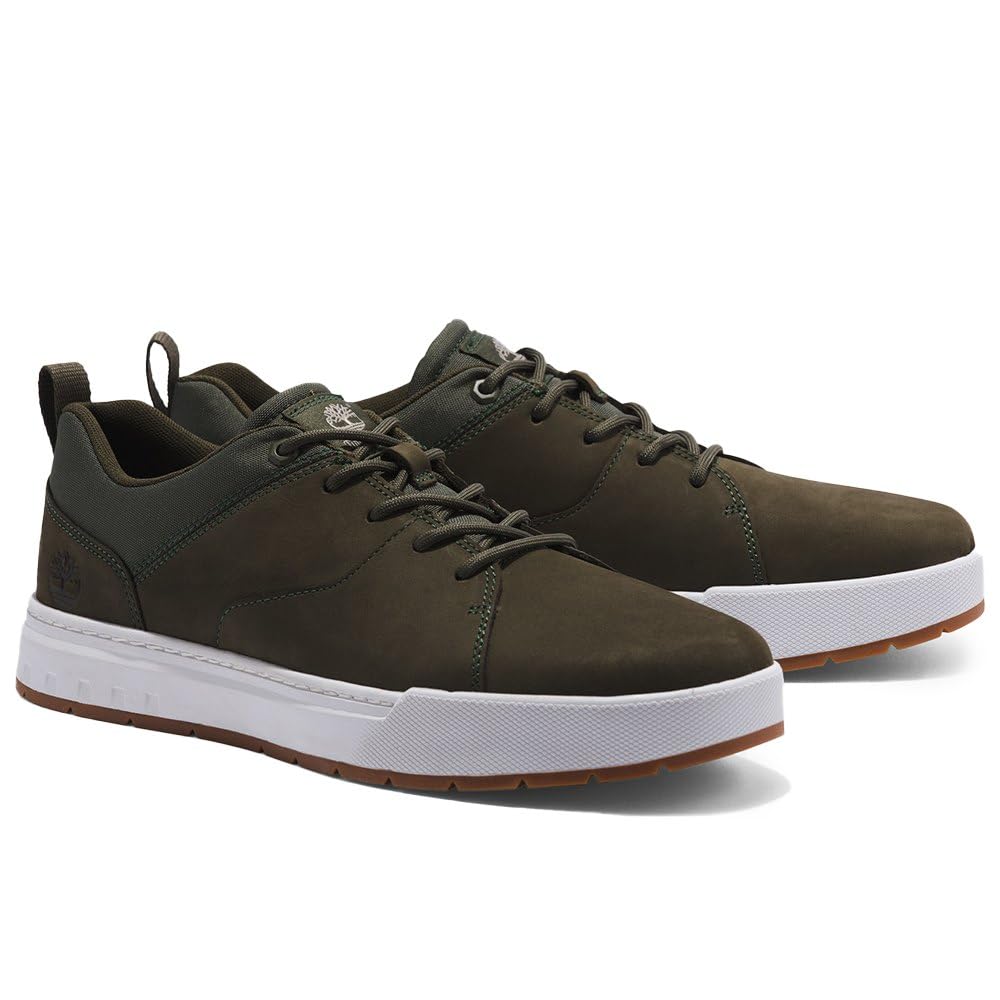 کفش‌های بندانه‌دار Timberland Maple Grove Lthr Ox برای آقایان سایز ۴۲ یورو، جیره‌ای رنگ سبز تیره‌ از چرم نوباک