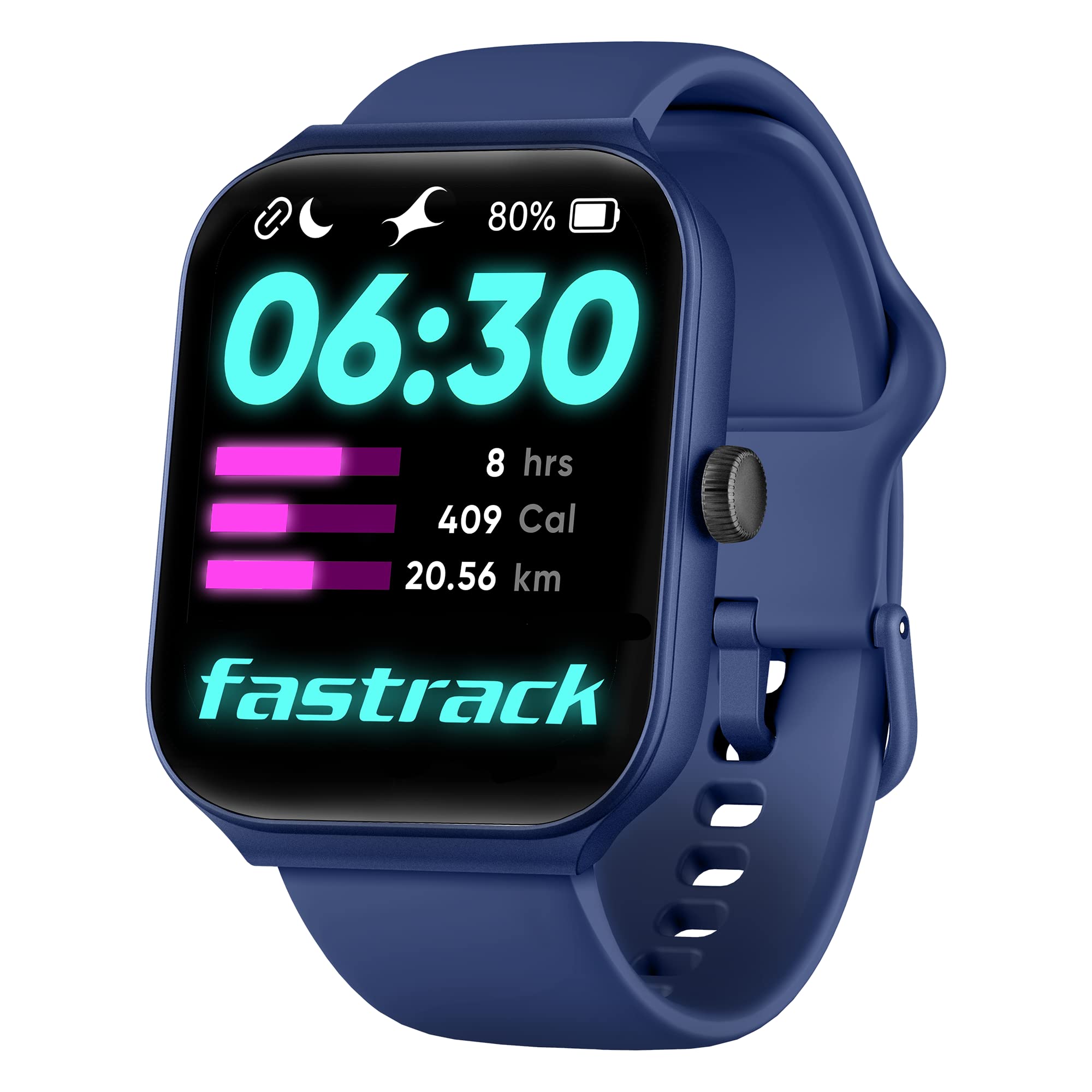 Fastrack Limitless FS1 با نمایشگر بزرگ 1.95 اینچ و قابلیت تماس با بلوتوث | Alexa داخلی | 100+ حالت ورزشی با مربی هوش مصنوعی | مانیتور استرس | نظارت 24 ساعته بر ضربان قلب | باطری تا 5 روزه | ساعت هوشمند مدل Fashion (آبی)
