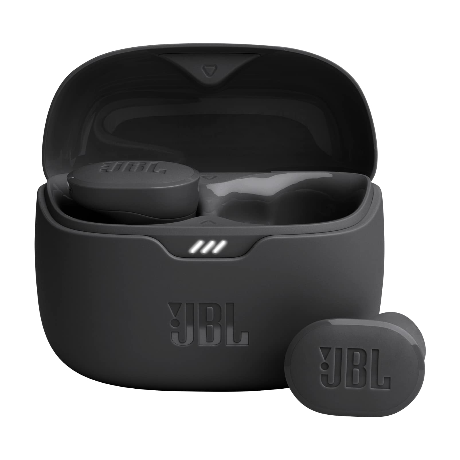 JBL Tune Buds - گوشی‌های بی‌سیم لغو نویز واقعی، صدای بیس خالص JBL، بلوتوث 5.3، تکنولوژی چهار میکروفون برای تماس‌های واضح و روشن، تا 48 ساعت عمر باتری، مقاوم در برابر آب و گرد و غبار (سیاه) گوشی‌های بی‌سیم Tune Buds کوچک