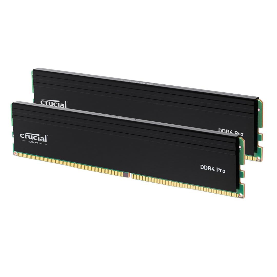 کیت Crucial Pro DDR4 3200 با ظرفیت 32 گیگابایت، 2x16 گیگابایت UDIMM CL22 (8Gbit*16Gbit)، کیت 32 گیگابایت (16 گیگابایت*2)