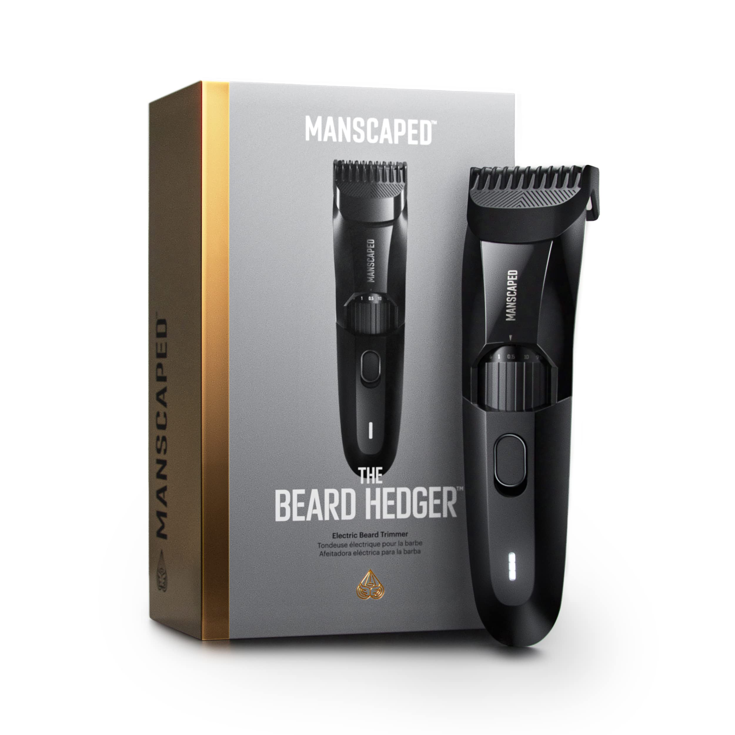MANSCAPED® ابرازیگر دمنوشی® تراکم بنفش مردانه برتر تراکم, چرخ تیغ قابل تنظیم طول 20 اندازه, فولاد ضد زنگ تی-تیغ برای دقت موهای صورت, بی سیم ضد آب تراش موی تراشیده شده/خشک
