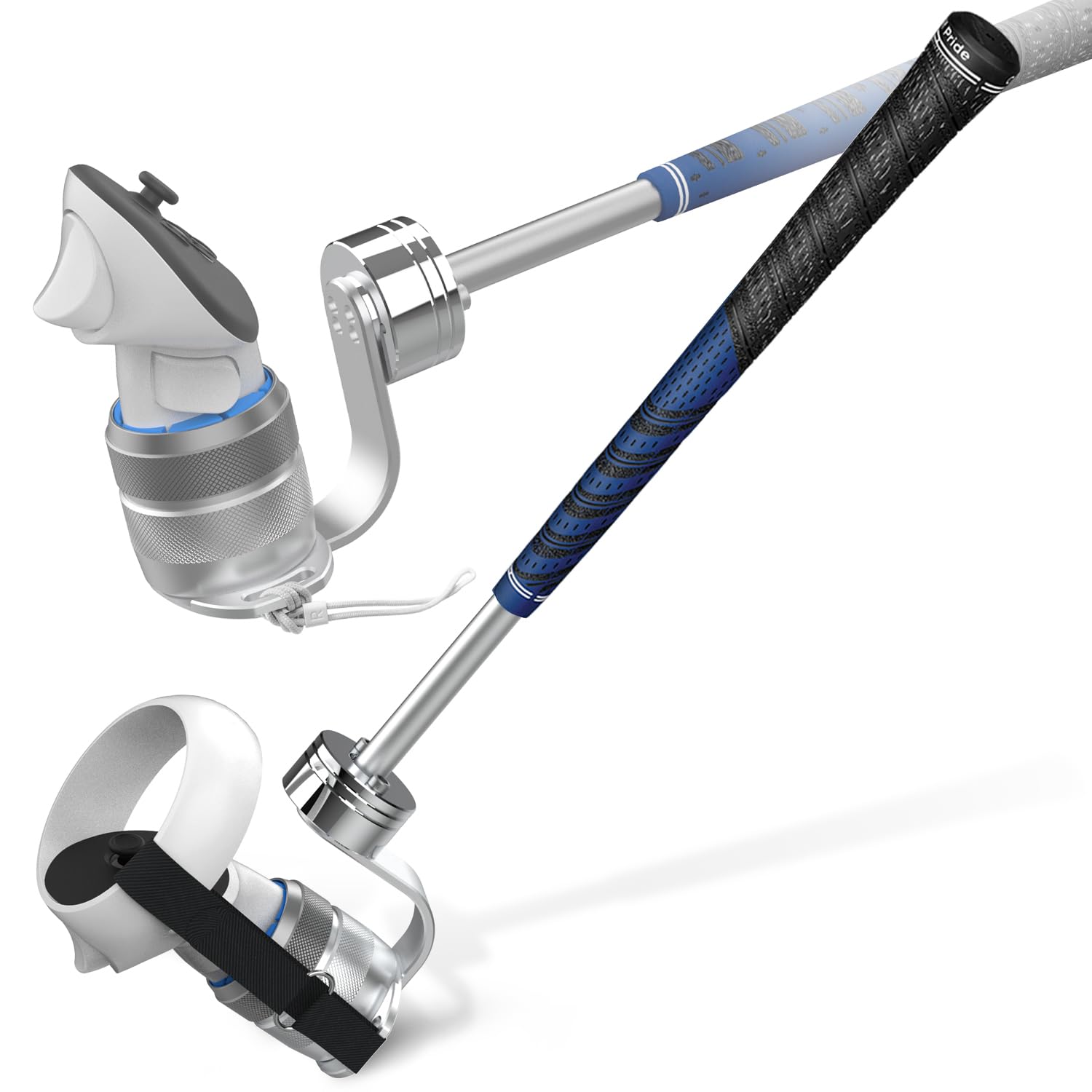 مترجم Google: YEZRO Weighted Golf Club Attachment برای Oculus - ورژن ۹۰ درجه آلومینیوم قطعه ساز چوب گلف سنگین سازگار با Quest 2 و Pro، پنجه‌ی واقع‌گرایانه حوله دار VR Golf با دسته Counter Weighted - سمت راست